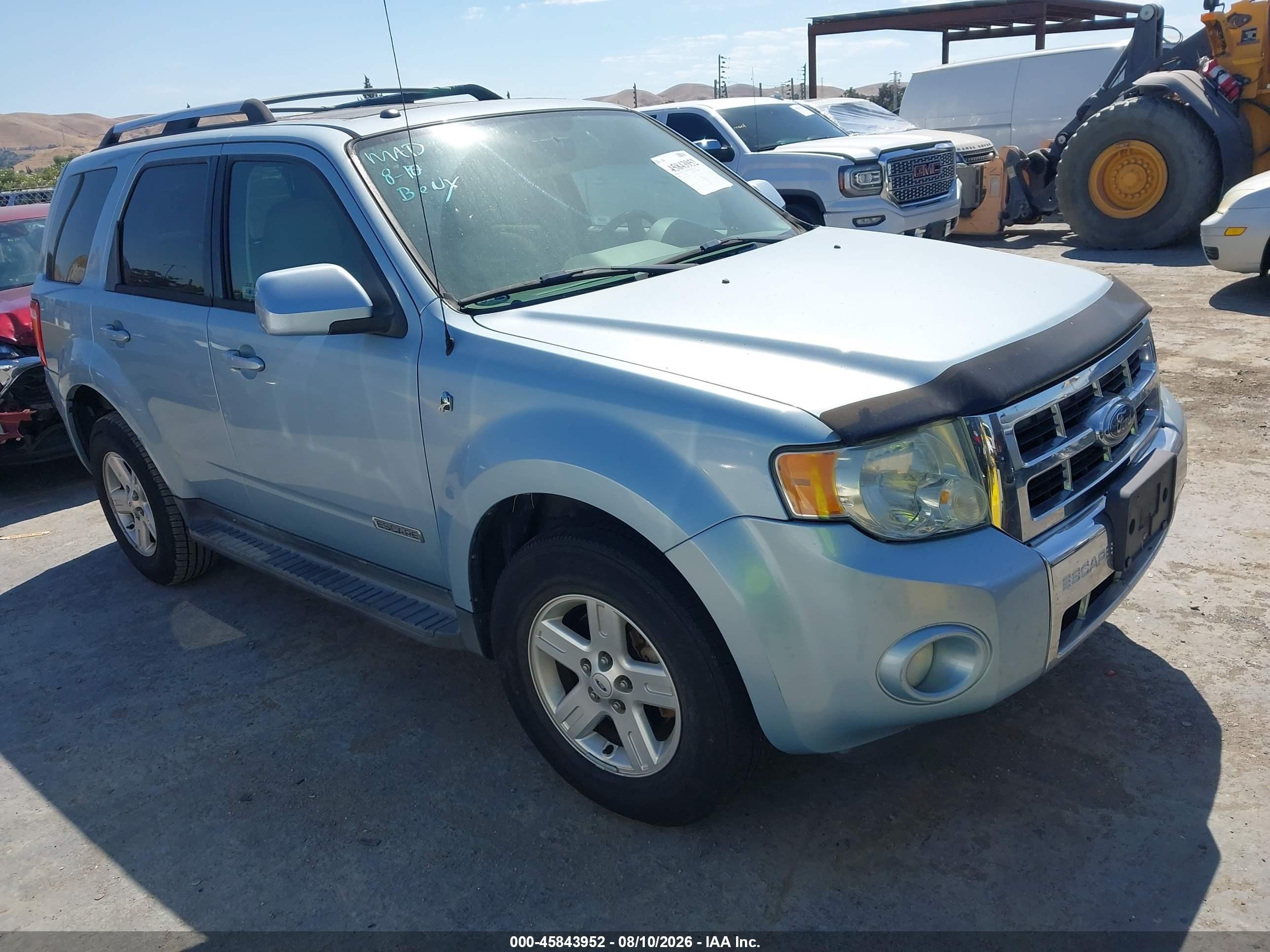 2008 Ford Escape Hybrid   Light Blue vin: 1FMCU49HX8KD32444