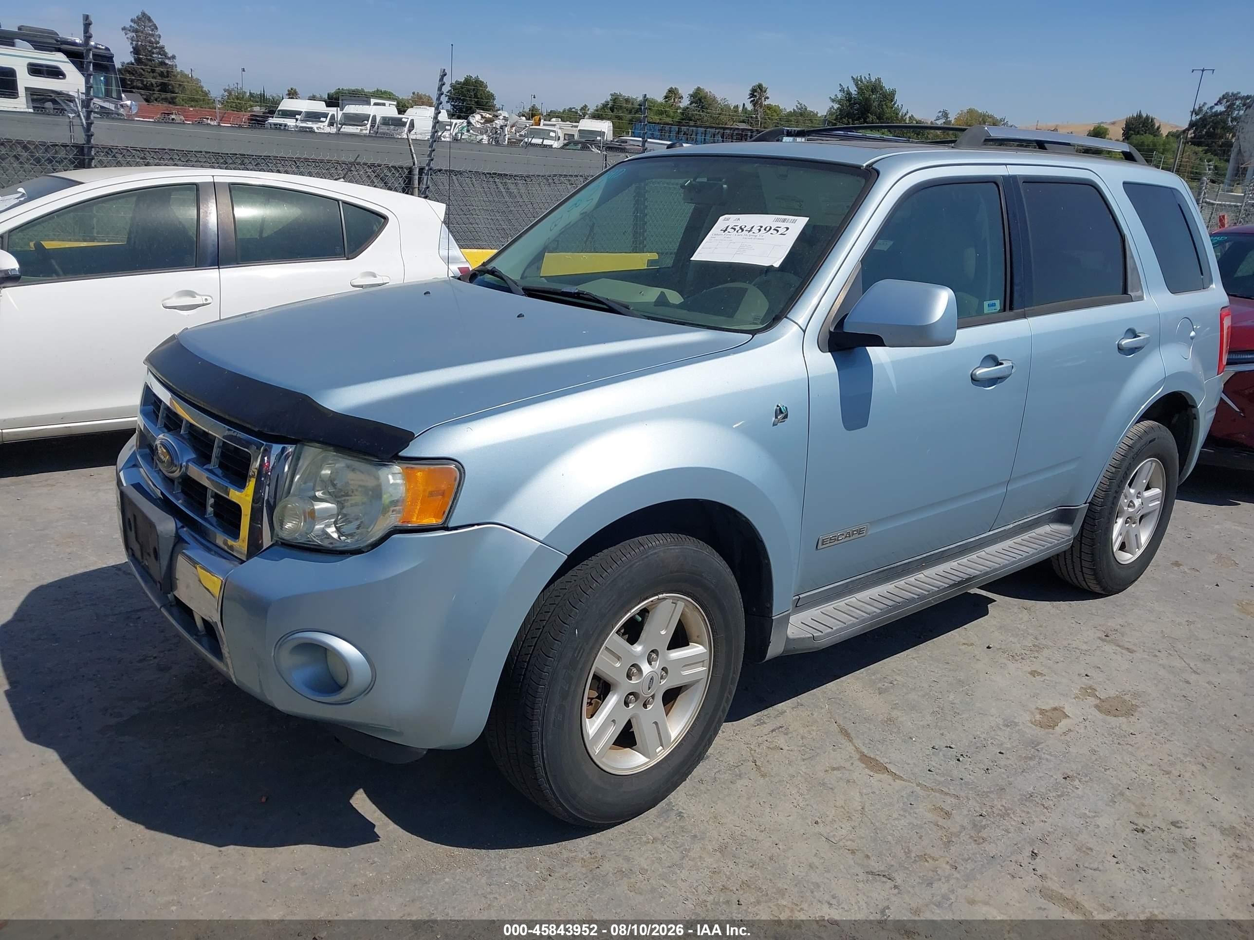 2008 Ford Escape Hybrid   Light Blue vin: 1FMCU49HX8KD32444