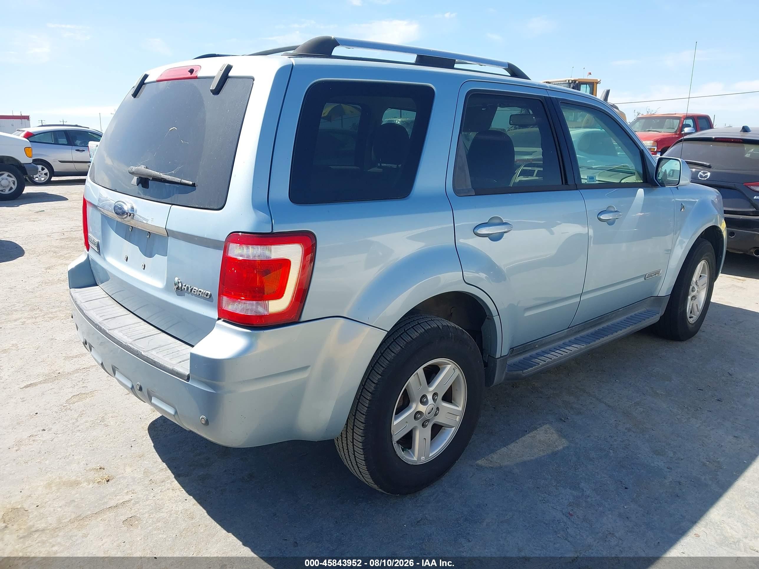 2008 Ford Escape Hybrid   Light Blue vin: 1FMCU49HX8KD32444