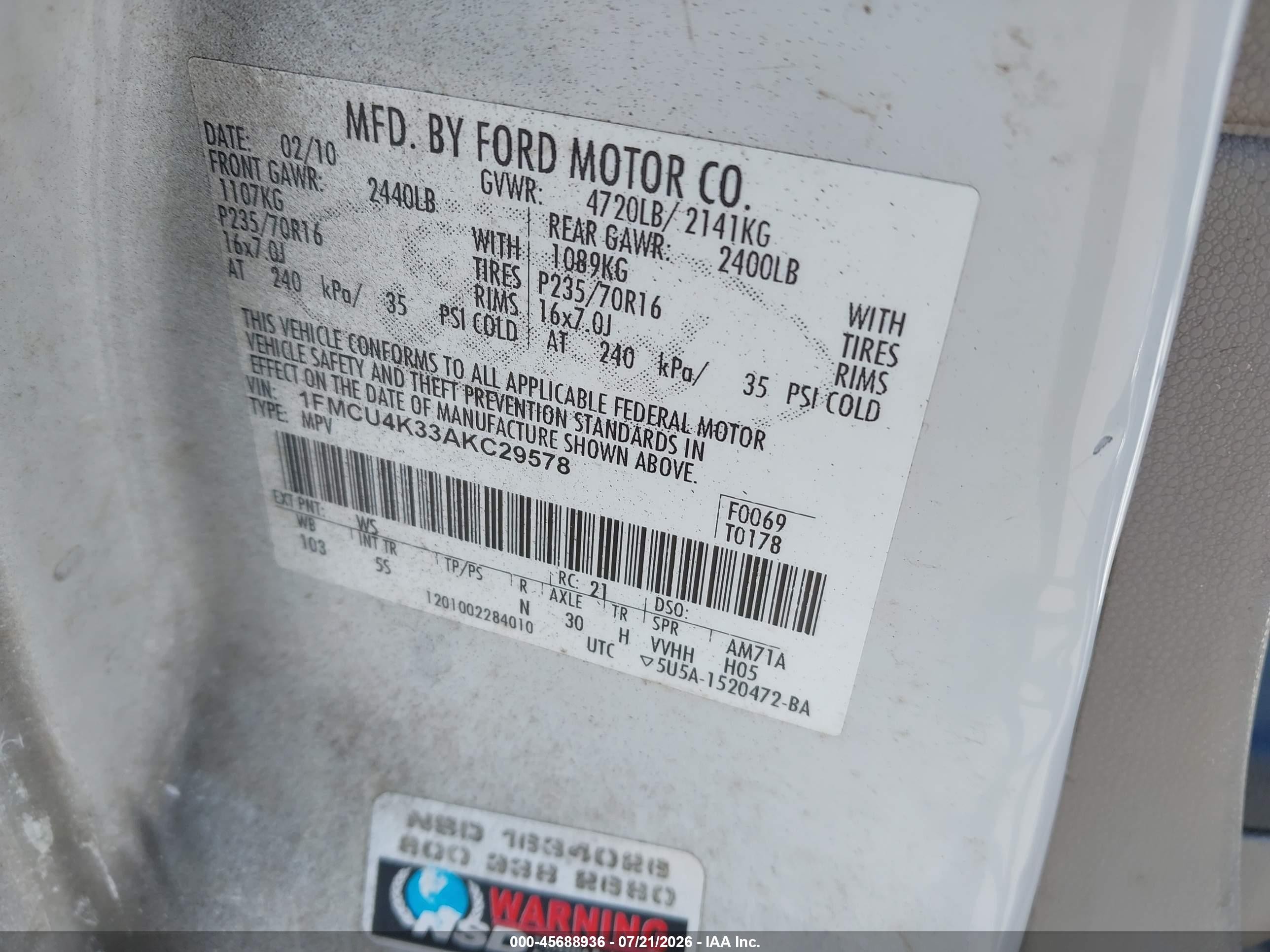 2010 Ford Escape Hybrid Limited Черный vin: 1FMCU4K33AKC29578
