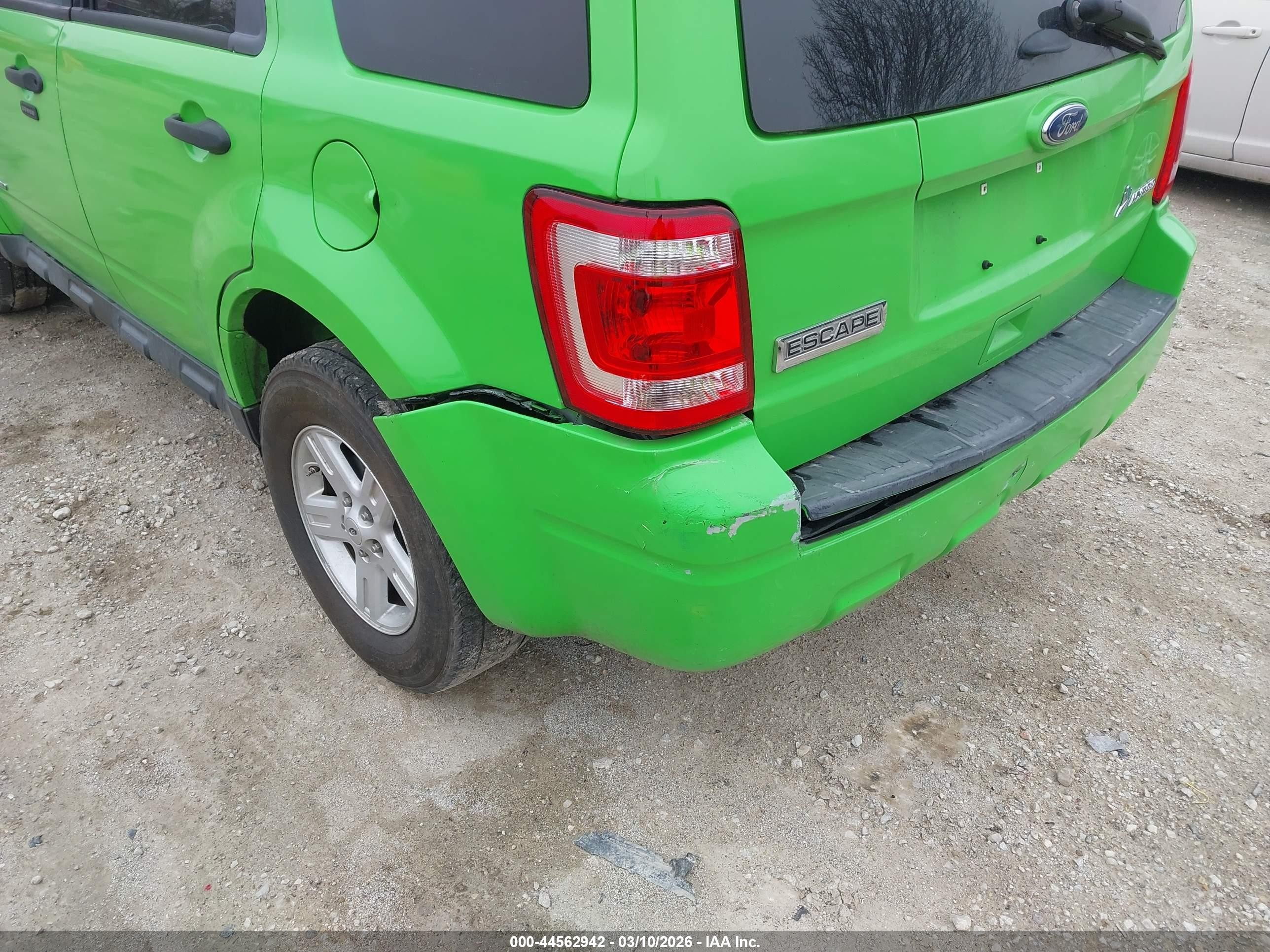 2011 Ford Escape Hybrid Green vin: 1FMCU4K35BKA94184
