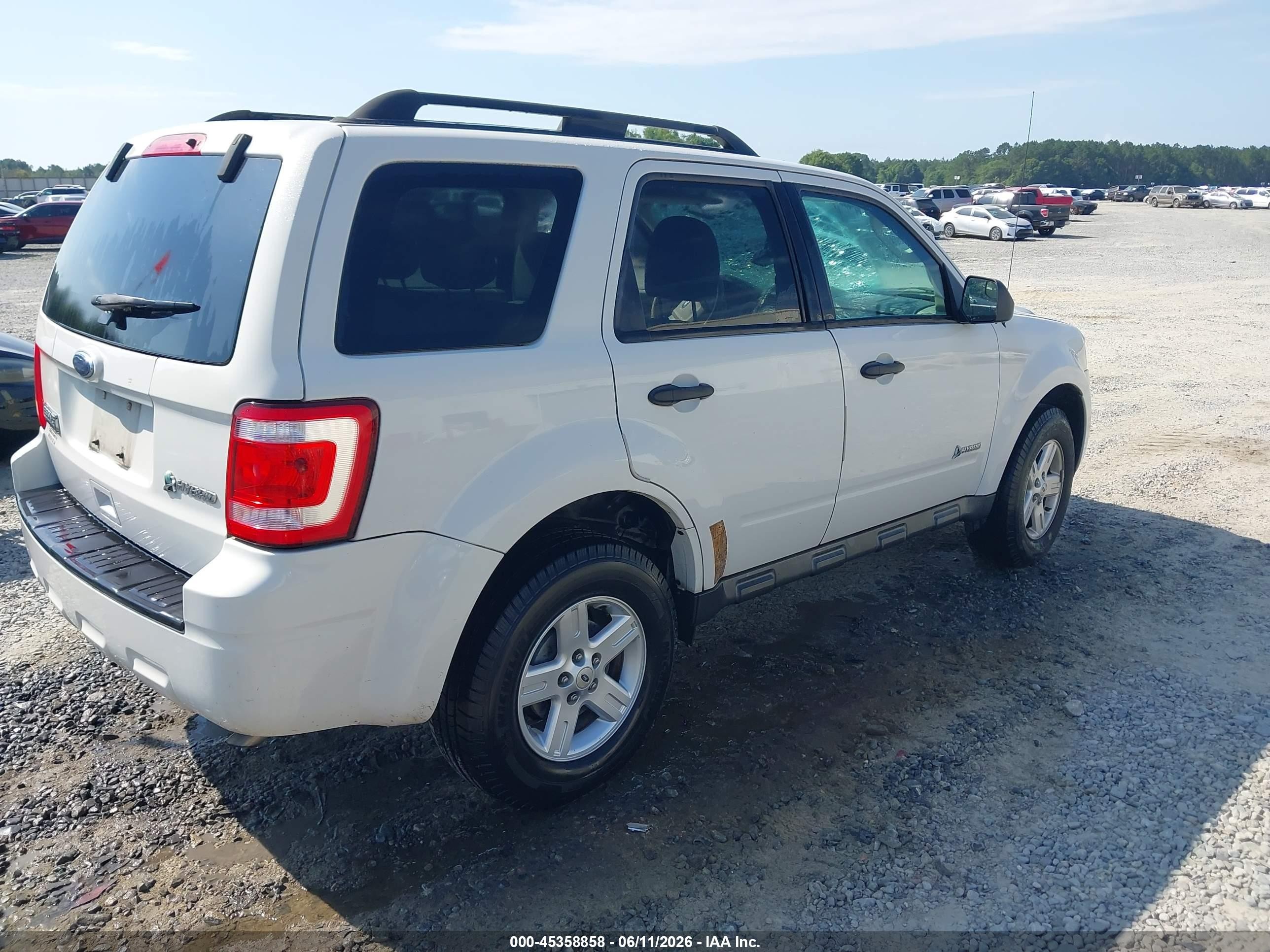 2010 Ford Escape Hybrid Limited White vin: 1FMCU4K36AKC97180