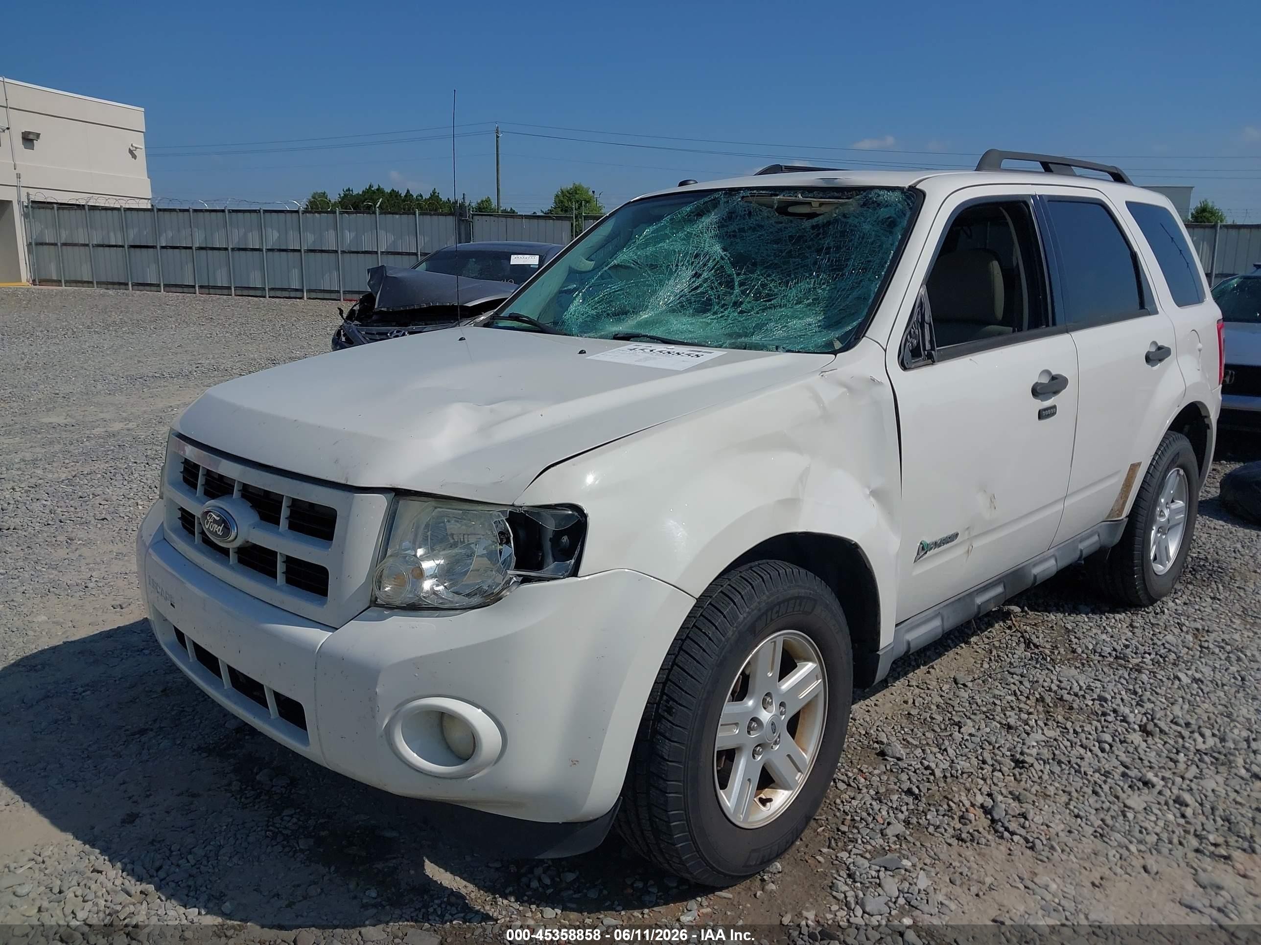 2010 Ford Escape Hybrid Limited White vin: 1FMCU4K36AKC97180