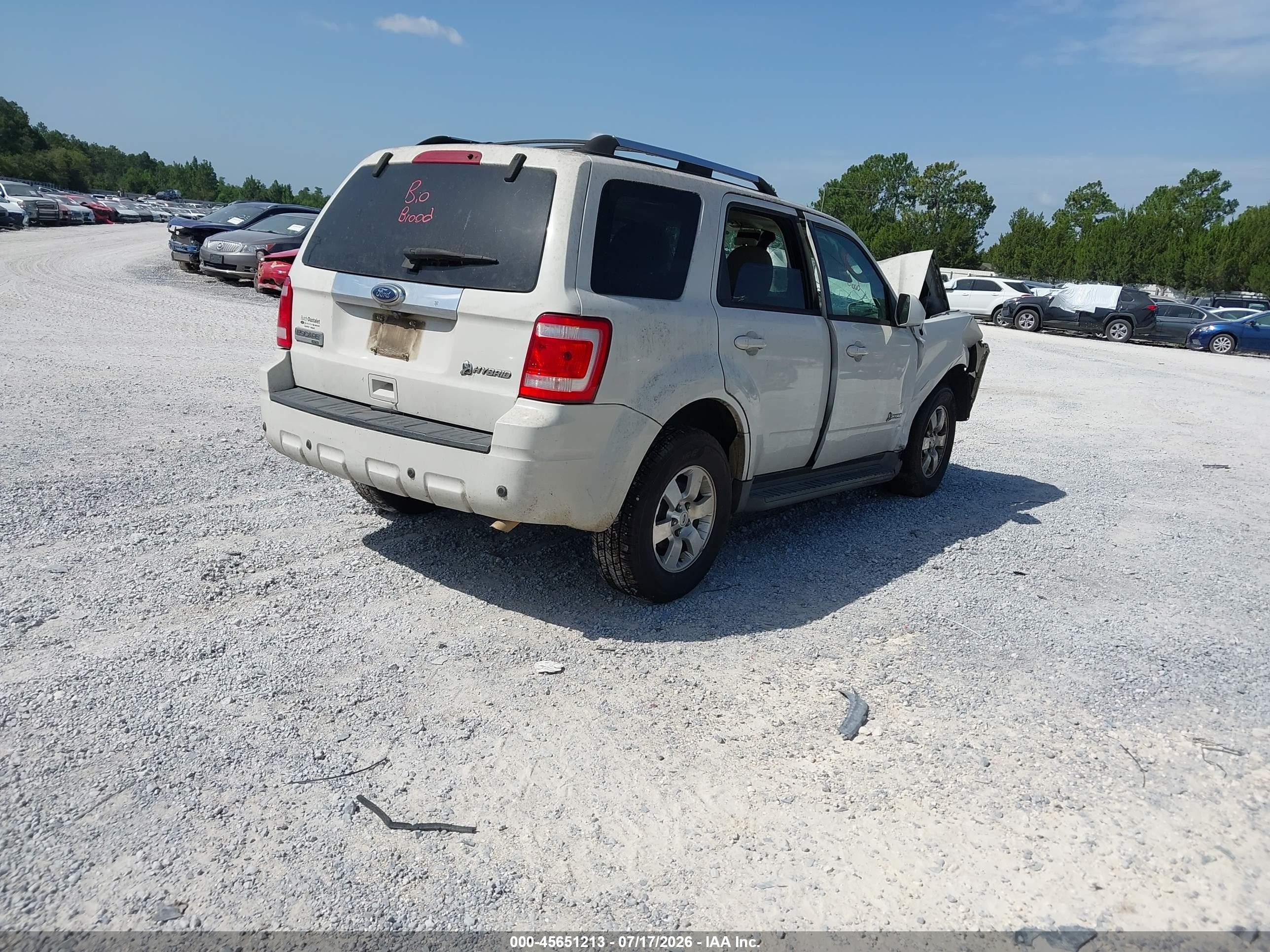 2010 Ford Escape Hybrid Limited Белый vin: 1FMCU4K38AKA13645