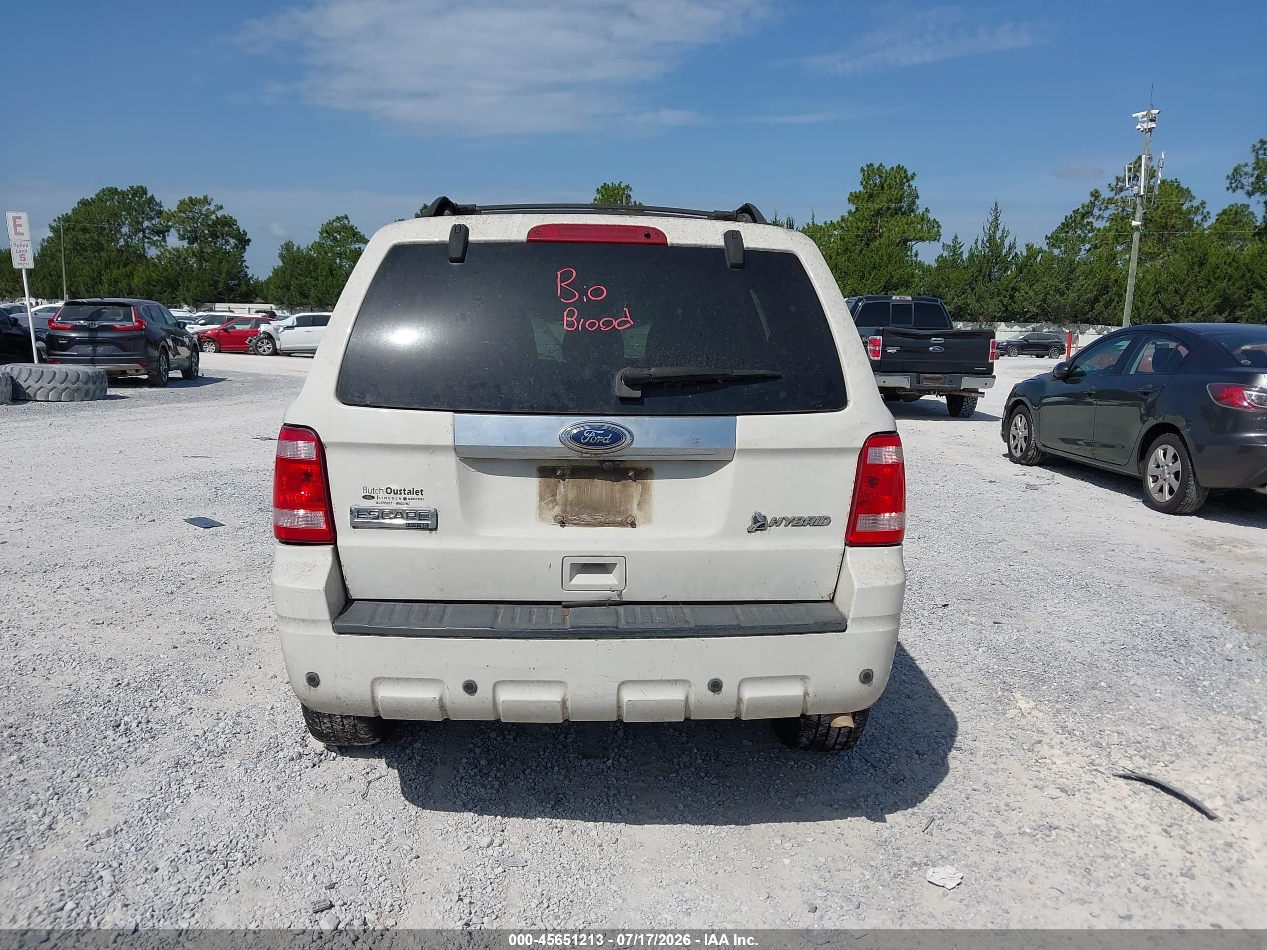 2010 Ford Escape Hybrid Limited Белый vin: 1FMCU4K38AKA13645
