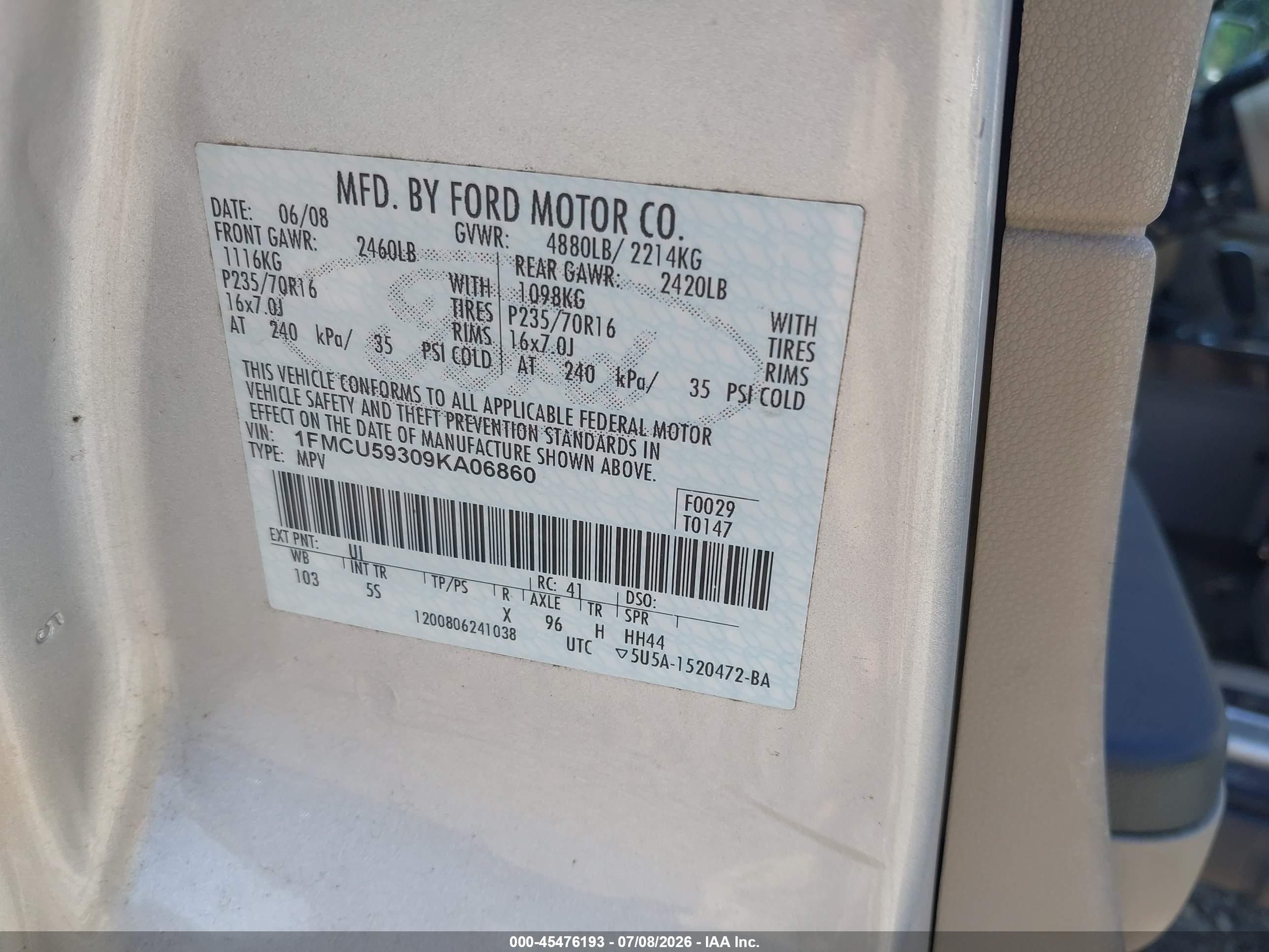 2009 Ford Escape Hybrid Limited Gray vin: 1FMCU59309KA06860