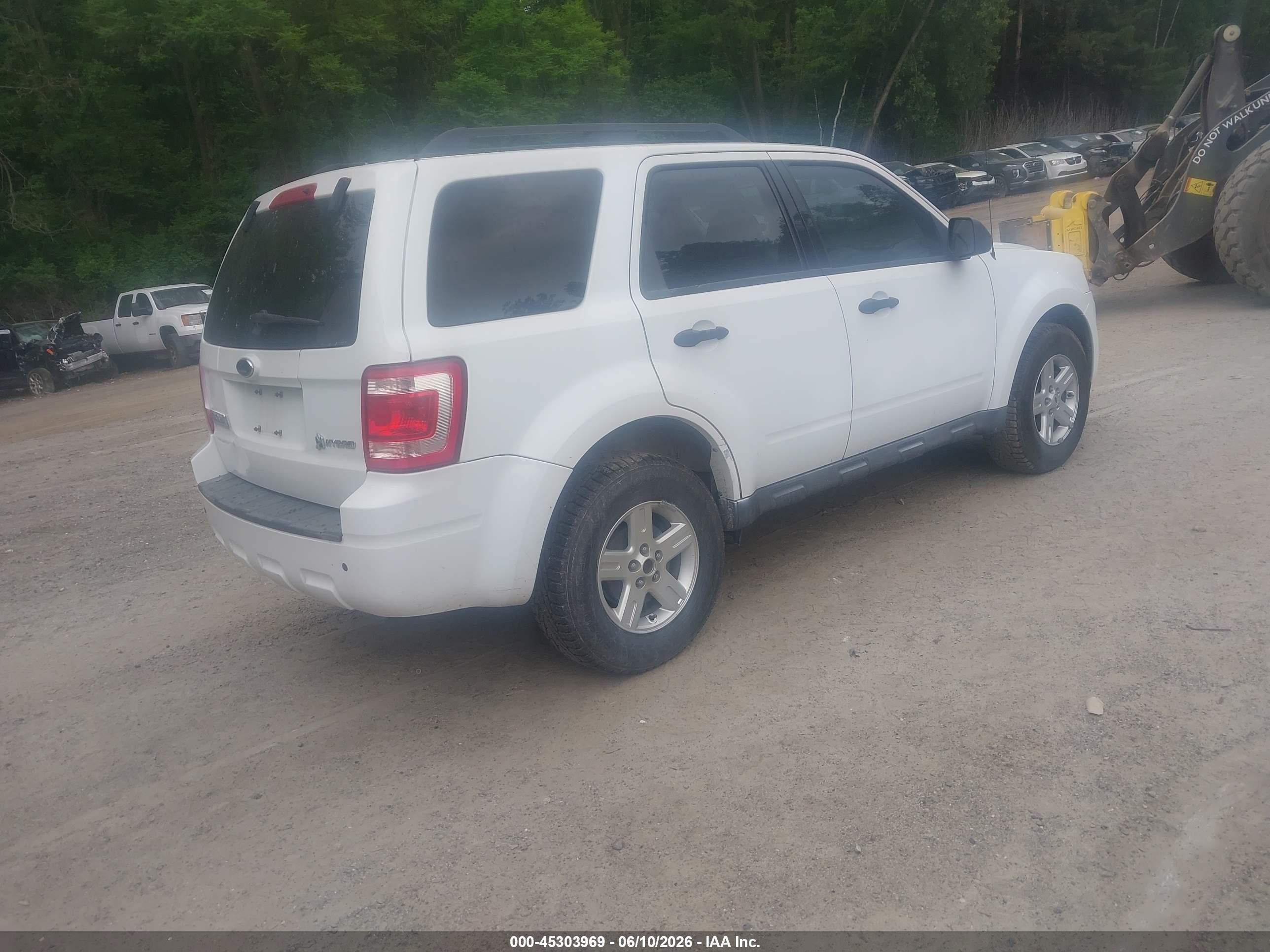 2009 Ford Escape Hybrid Limited White vin: 1FMCU59329KA71208