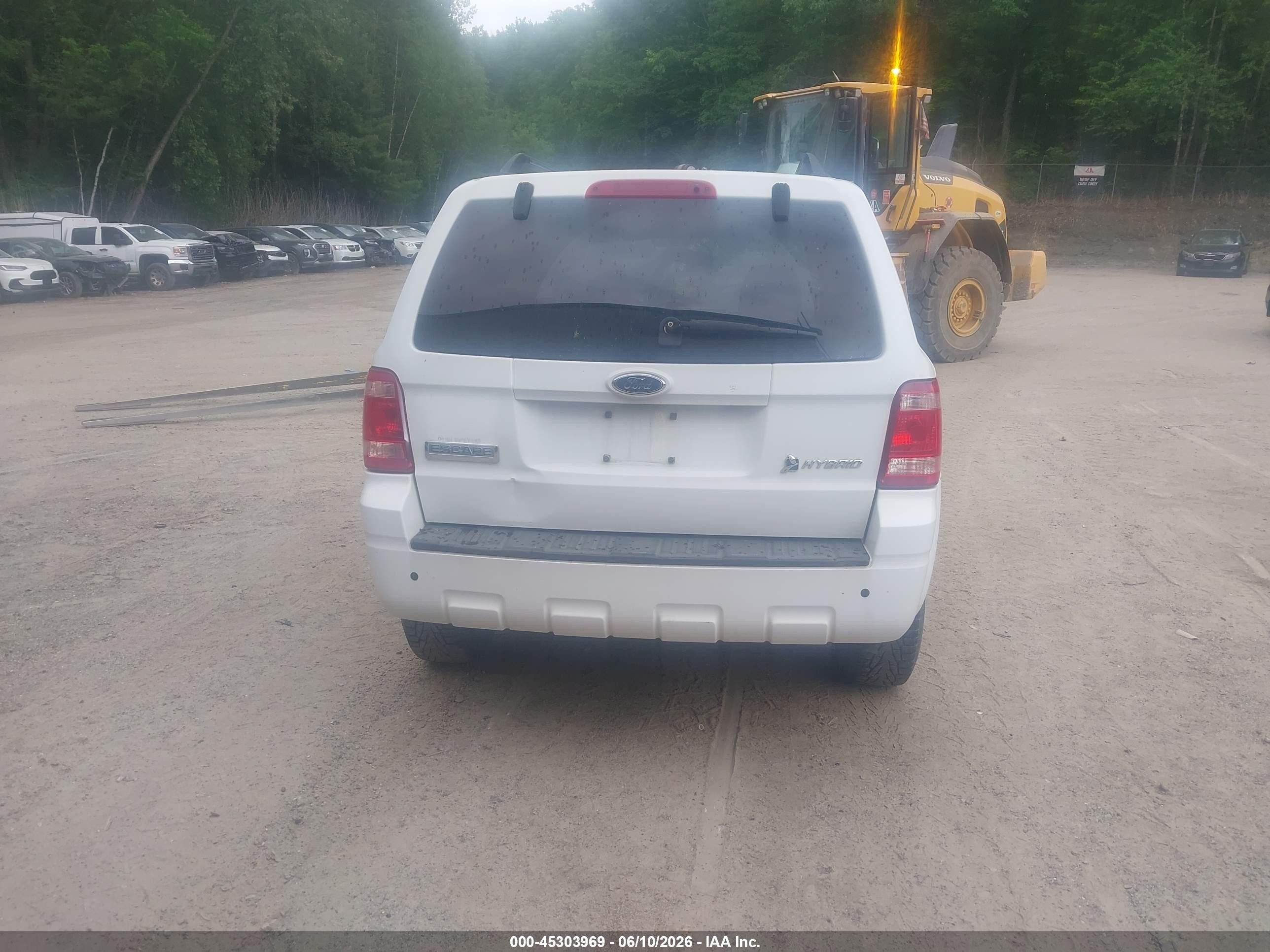 2009 Ford Escape Hybrid Limited White vin: 1FMCU59329KA71208