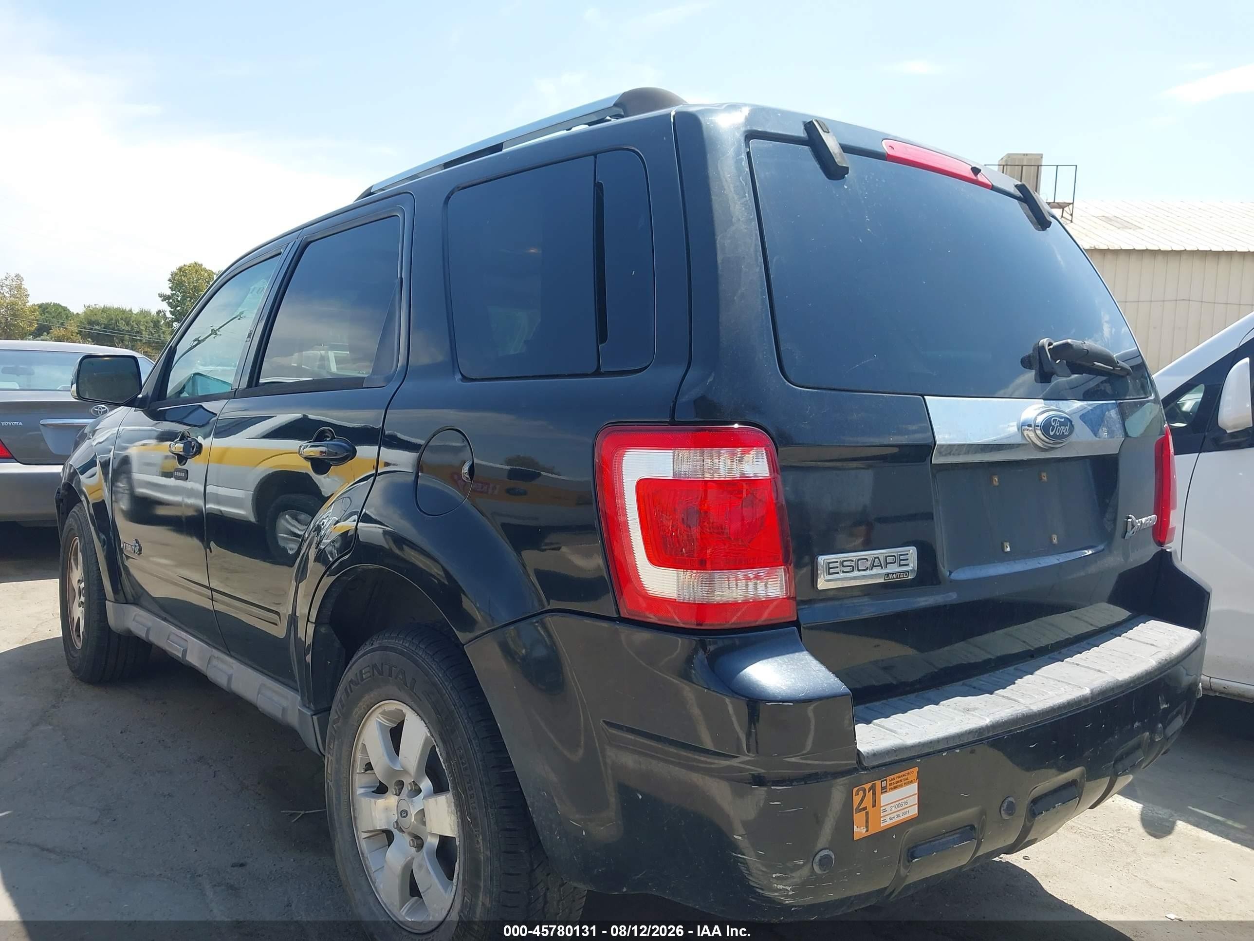 2009 Ford Escape Hybrid Limited Black vin: 1FMCU59339KB56350