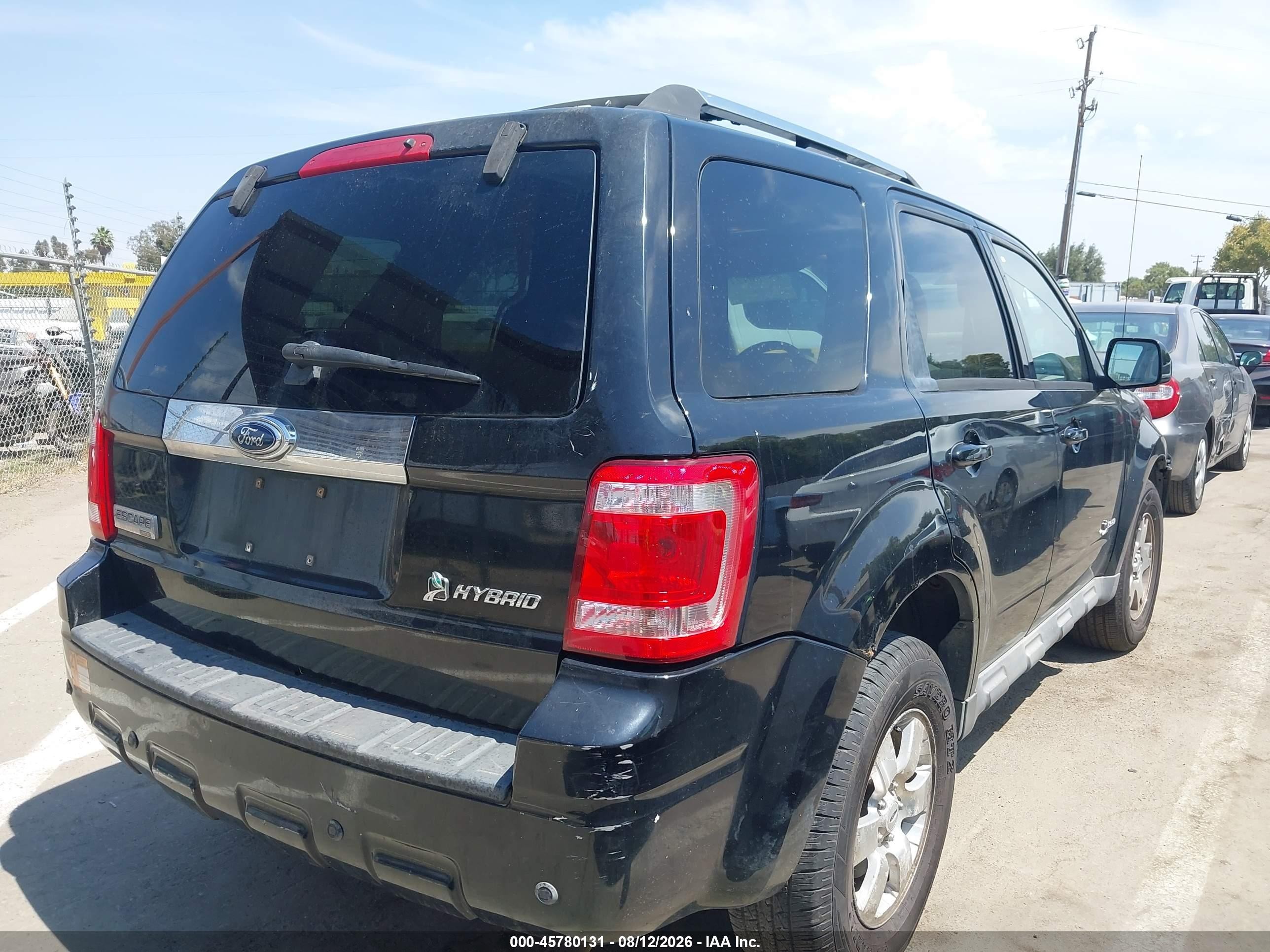 2009 Ford Escape Hybrid Limited Black vin: 1FMCU59339KB56350