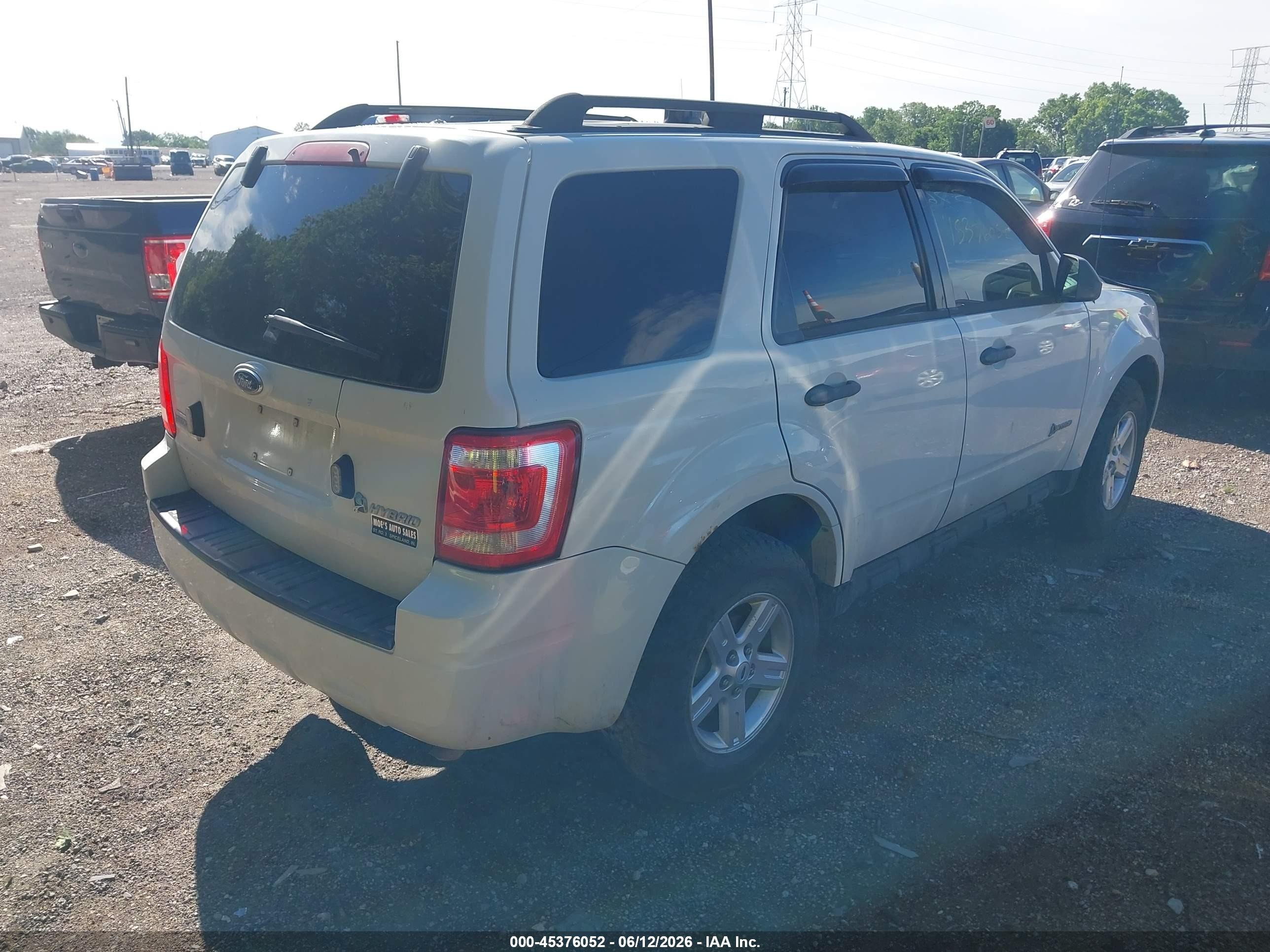 2009 Ford Escape Hybrid Limited Белый vin: 1FMCU59339KC38403