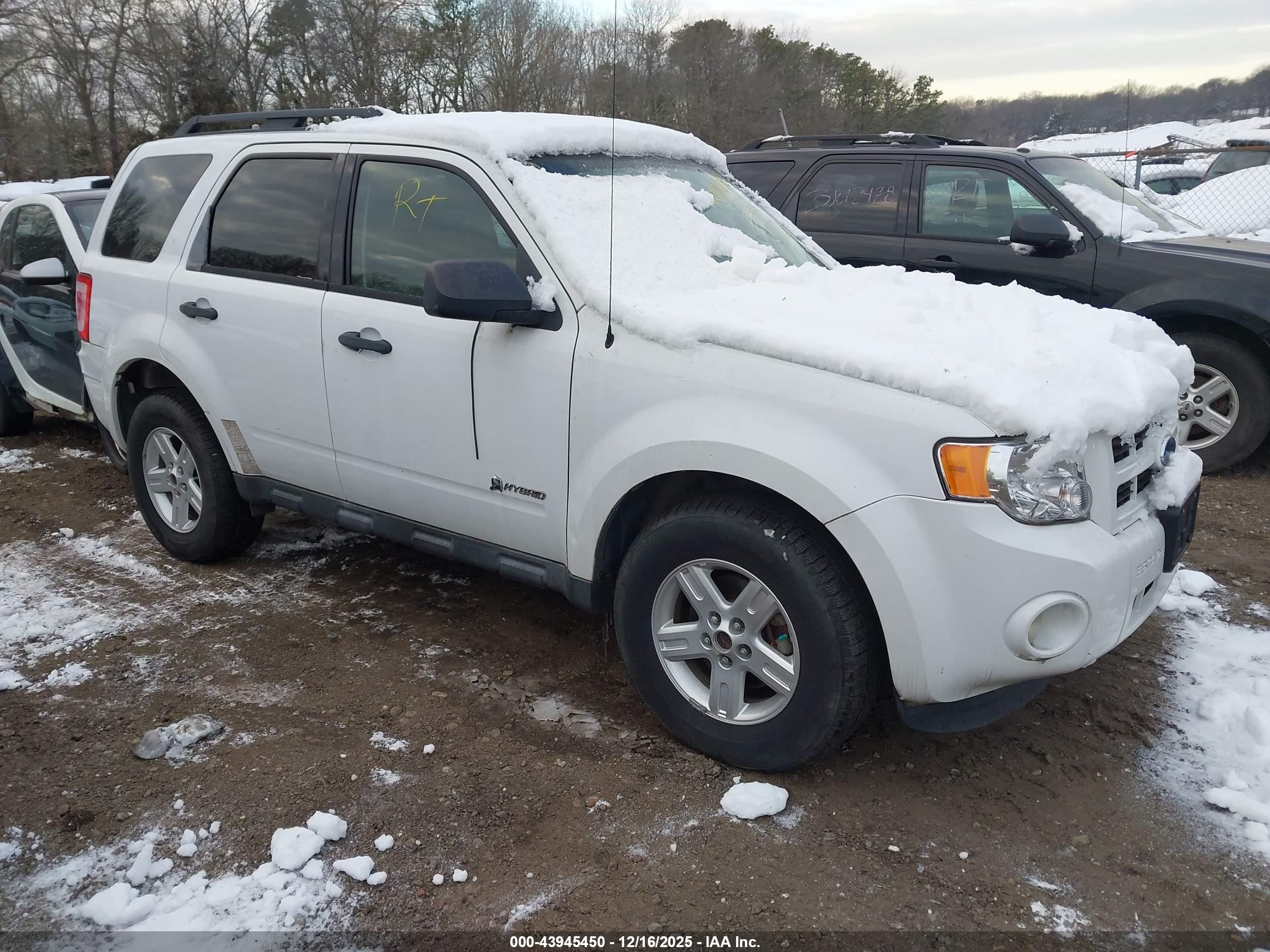 2009 Ford Escape Hybrid Limited White vin: 1FMCU59379KA25311