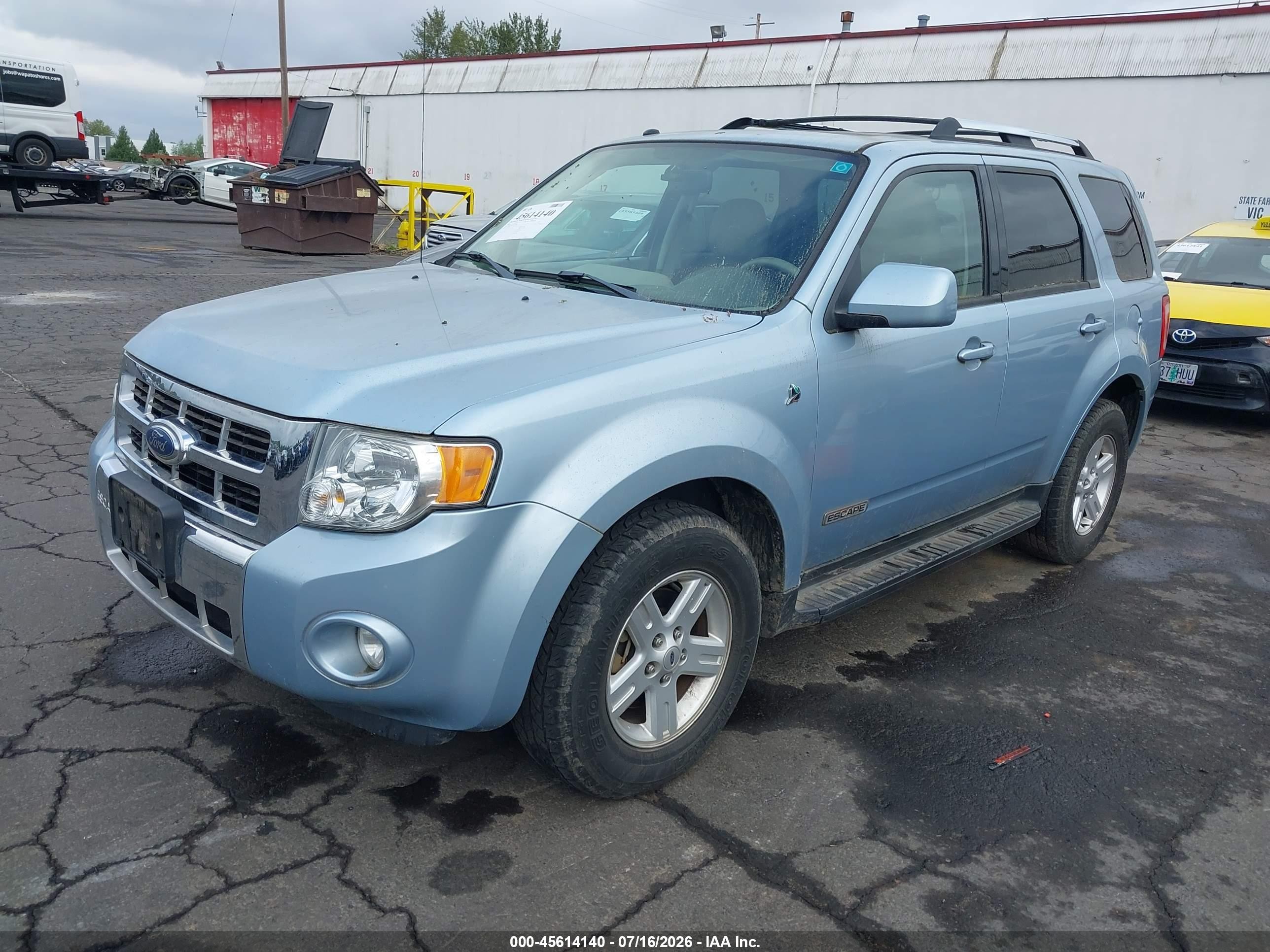 2008 Ford Escape Hybrid   Light Blue vin: 1FMCU59H38KA84009