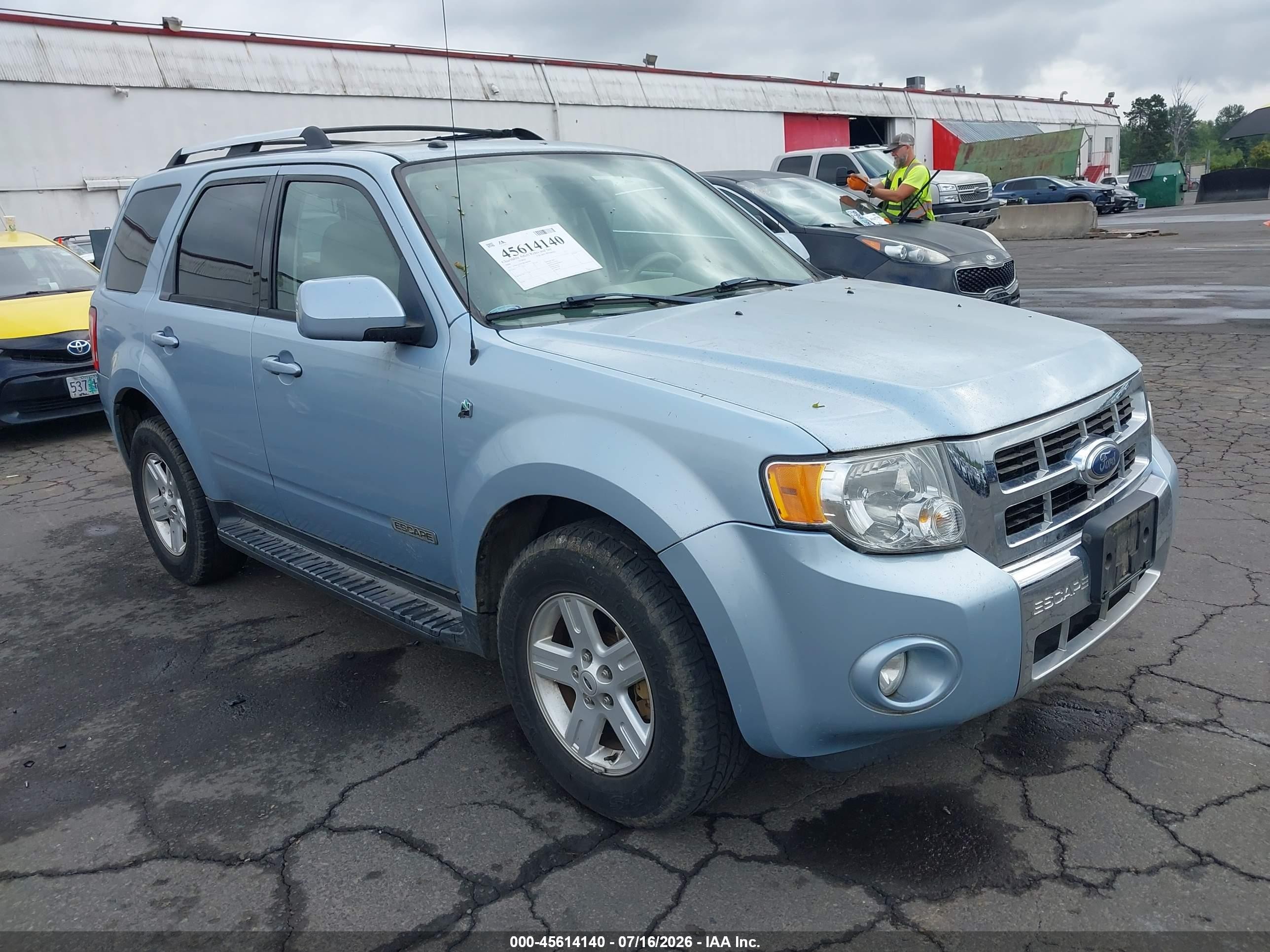 2008 Ford Escape Hybrid   Light Blue vin: 1FMCU59H38KA84009