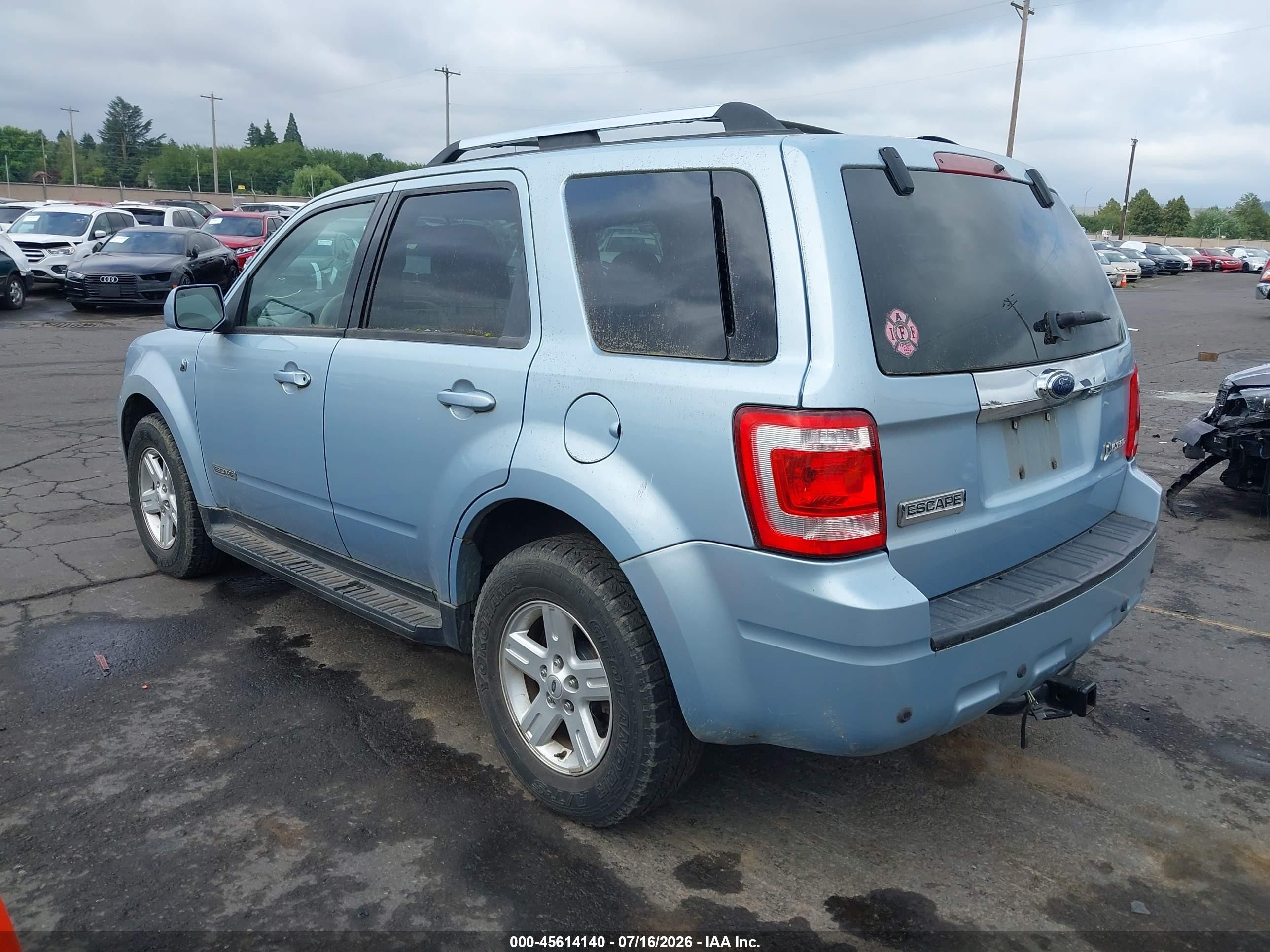 2008 Ford Escape Hybrid   Light Blue vin: 1FMCU59H38KA84009