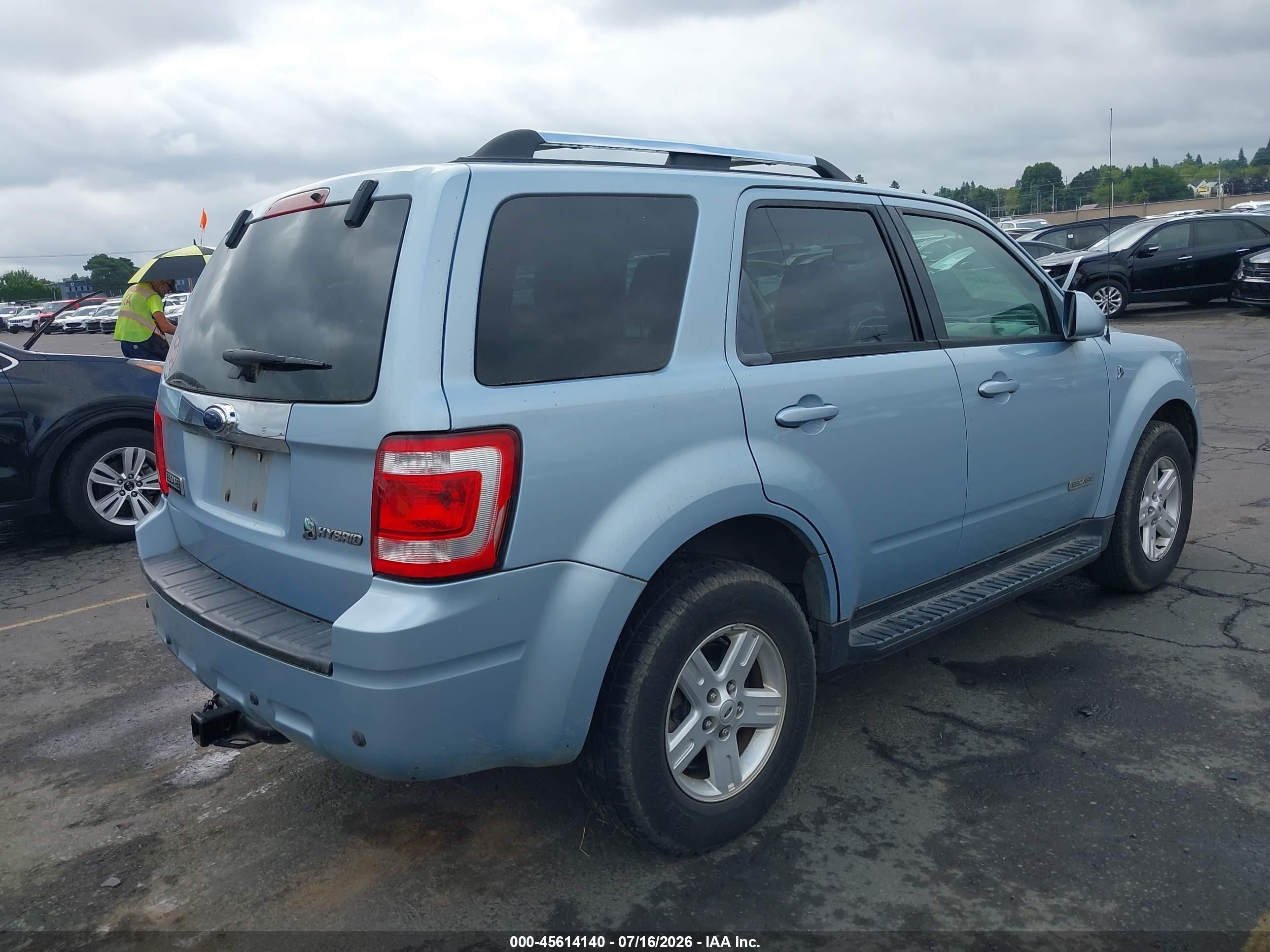 2008 Ford Escape Hybrid   Light Blue vin: 1FMCU59H38KA84009