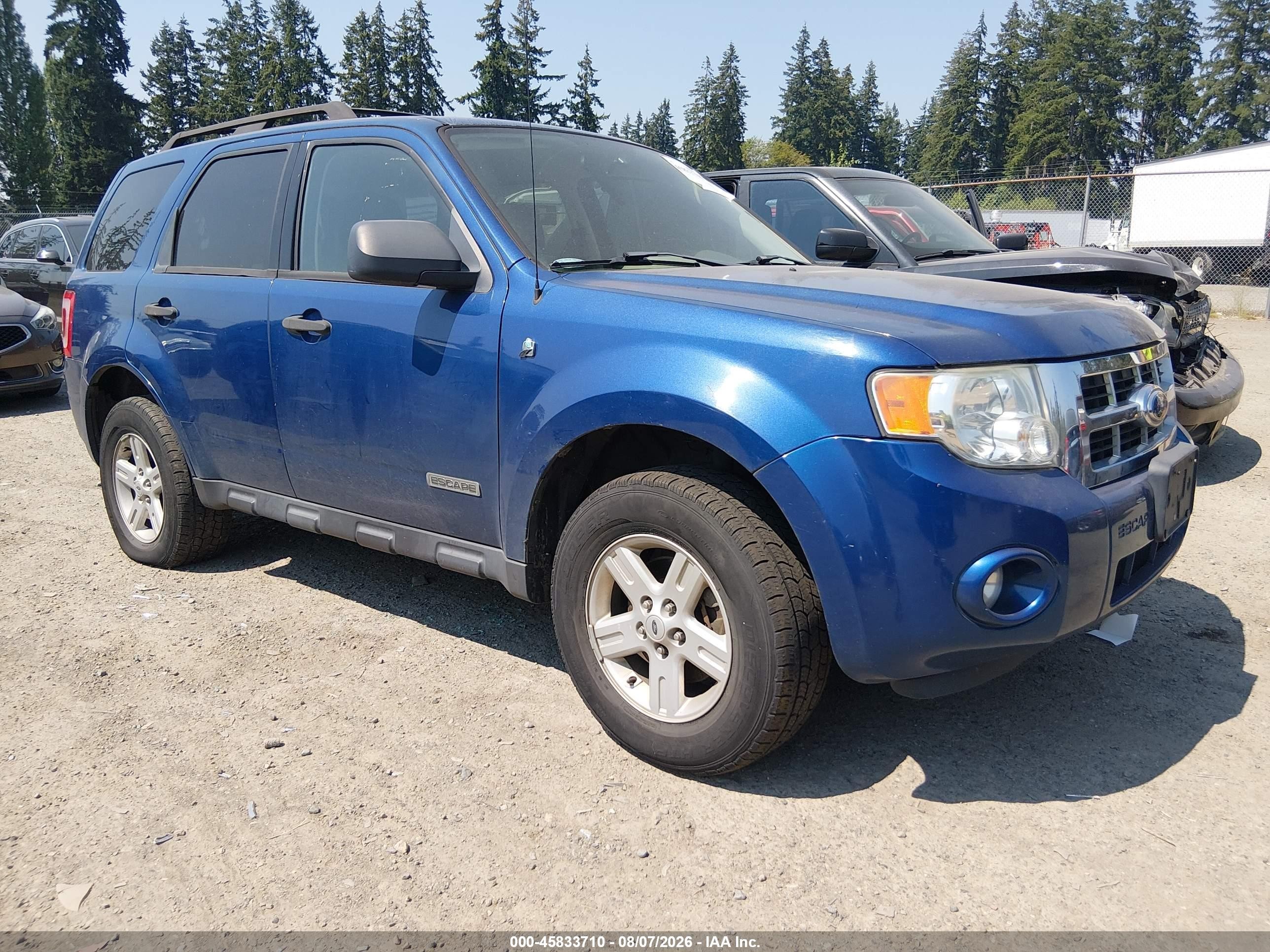2008 Ford Escape Hybrid   Синий vin: 1FMCU59H38KC05282
