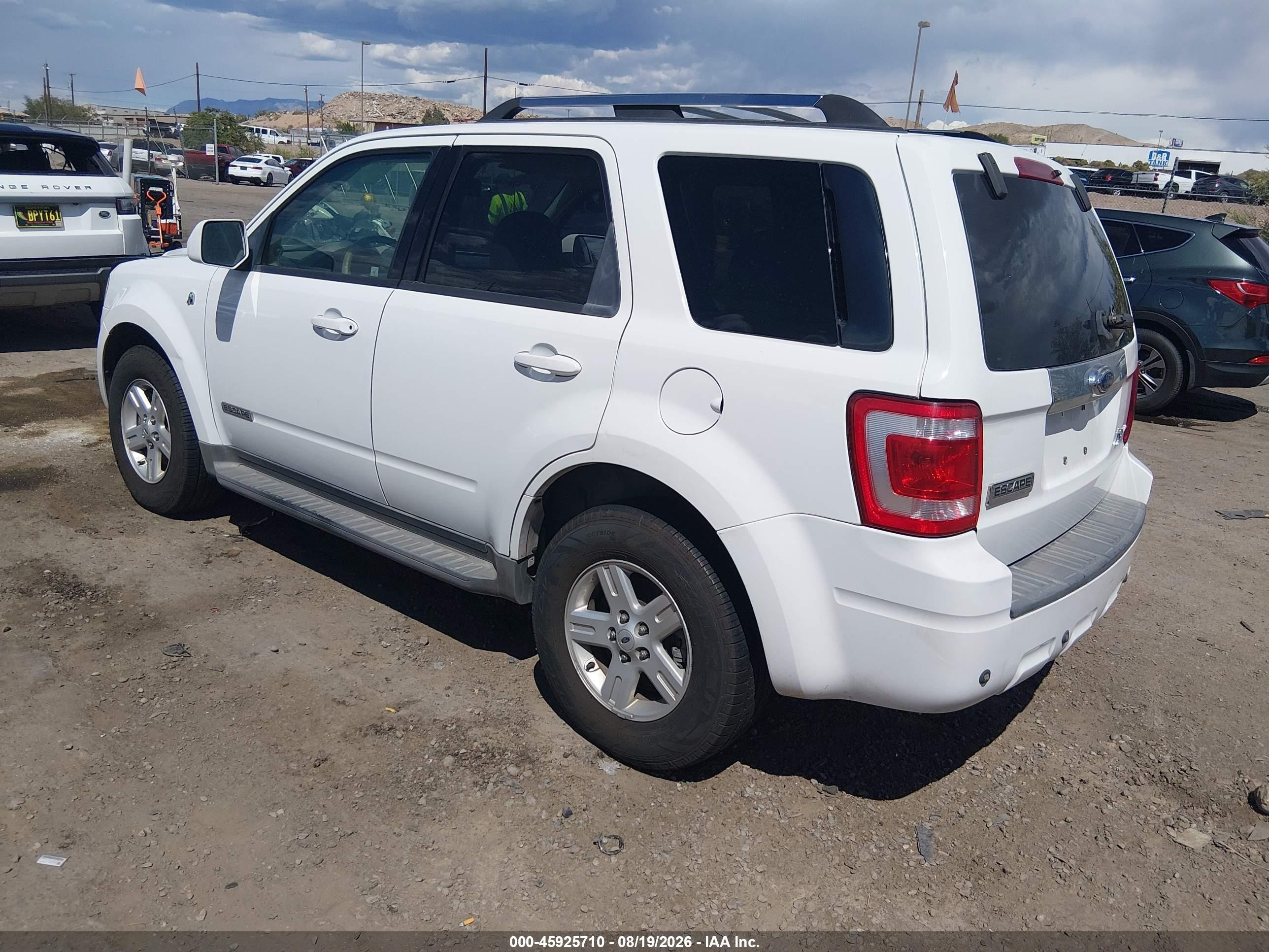 2008 Ford Escape Hybrid   Белый vin: 1FMCU59H38KC99714