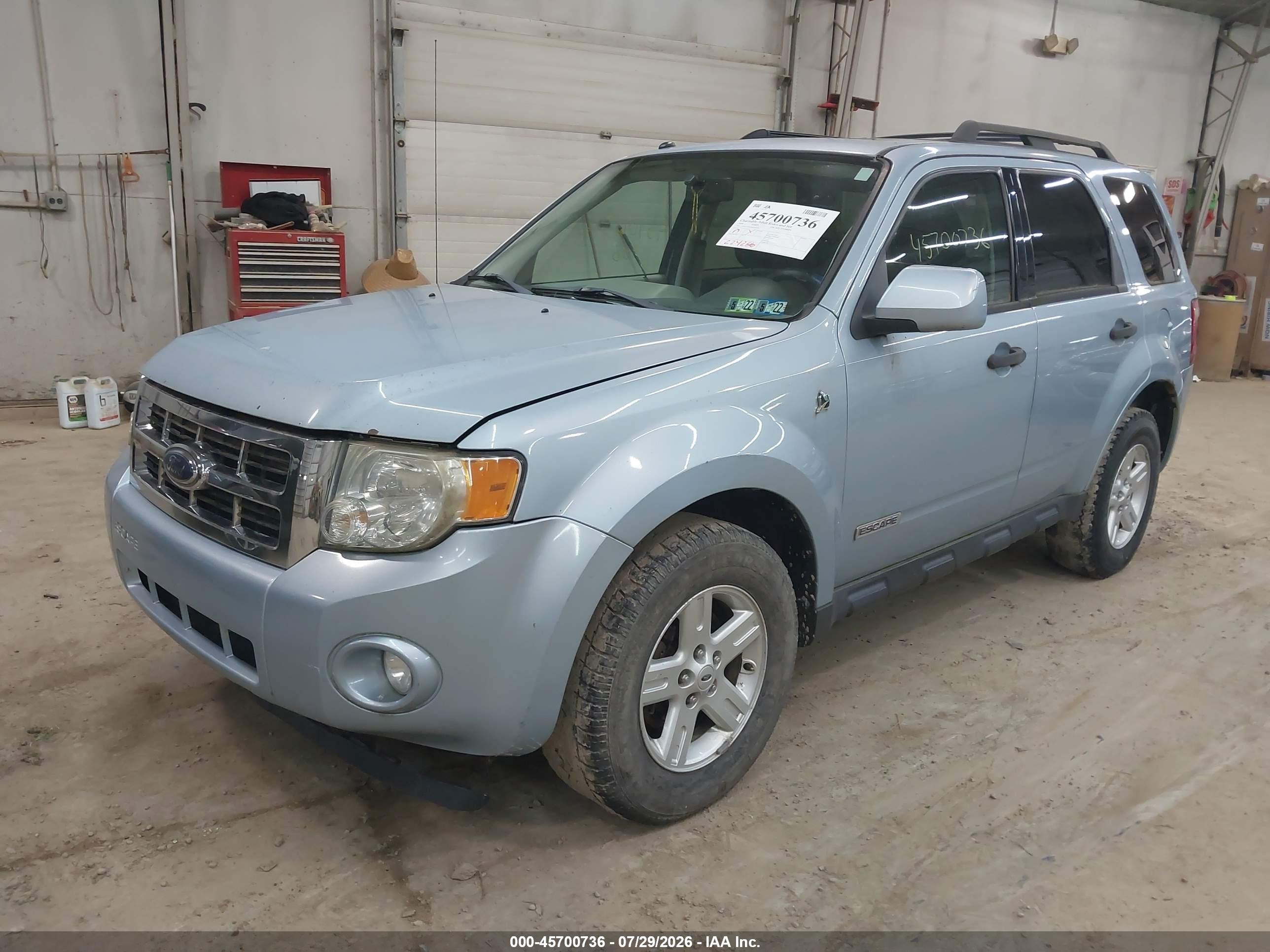 2008 Ford Escape Hybrid   Light Blue vin: 1FMCU59H58KD39355