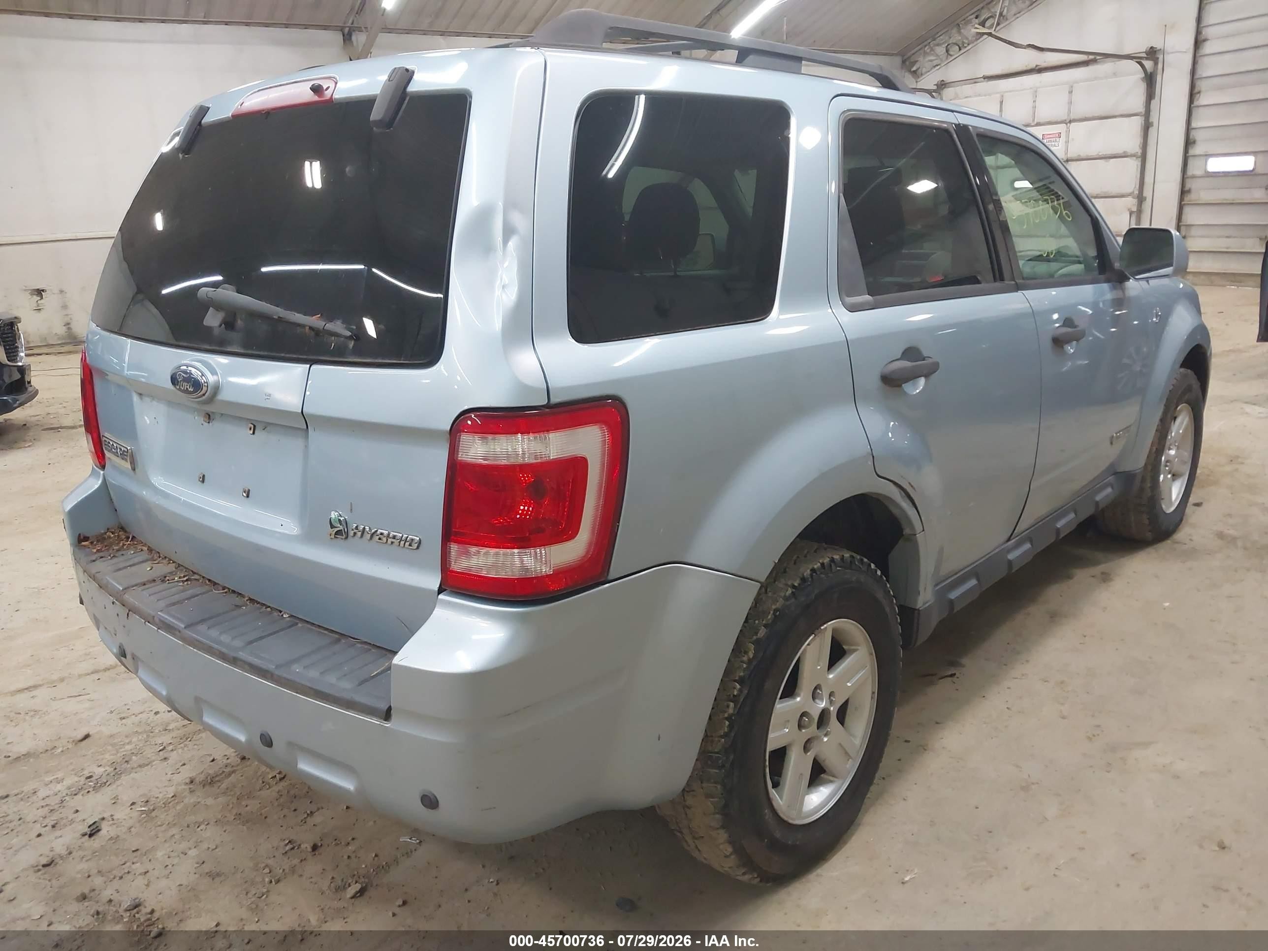 2008 Ford Escape Hybrid   Light Blue vin: 1FMCU59H58KD39355