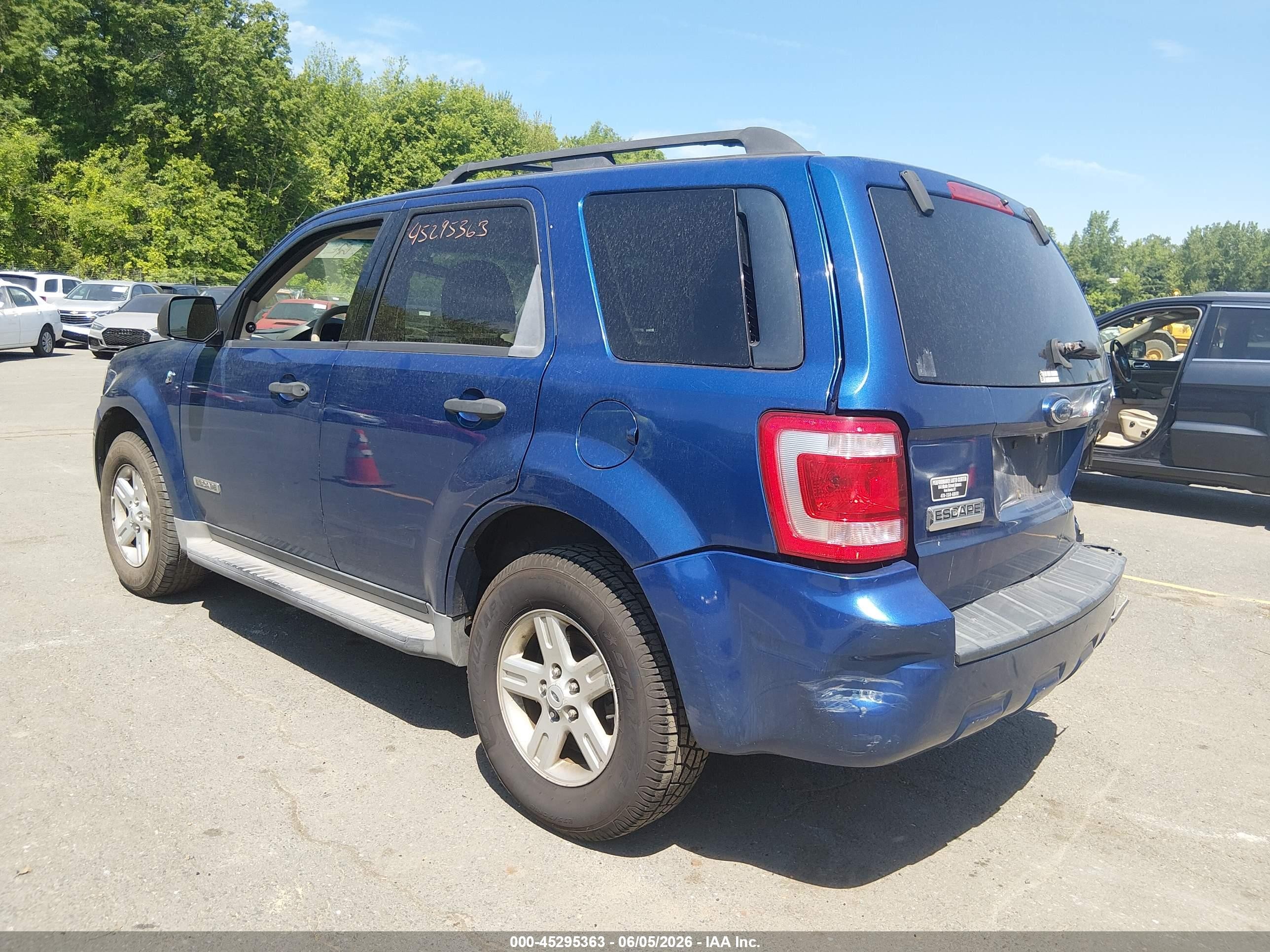 2008 Ford Escape Hybrid   Blue vin: 1FMCU59H58KE61519