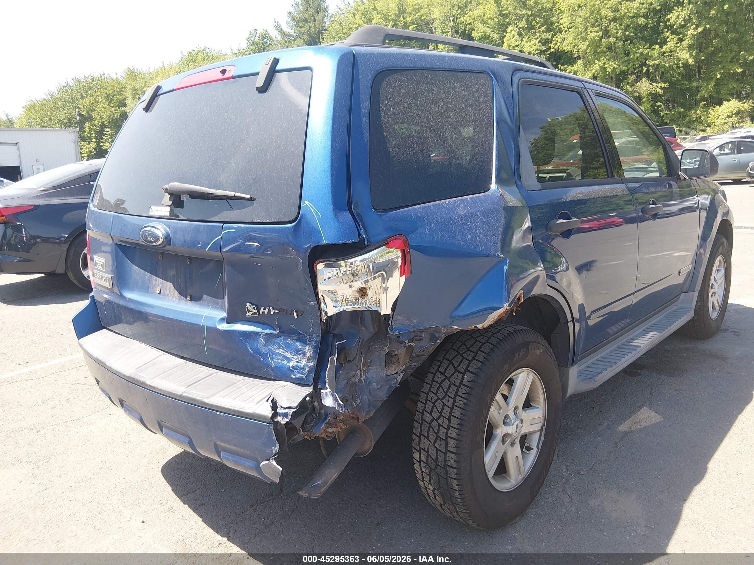 2008 Ford Escape Hybrid   Blue vin: 1FMCU59H58KE61519