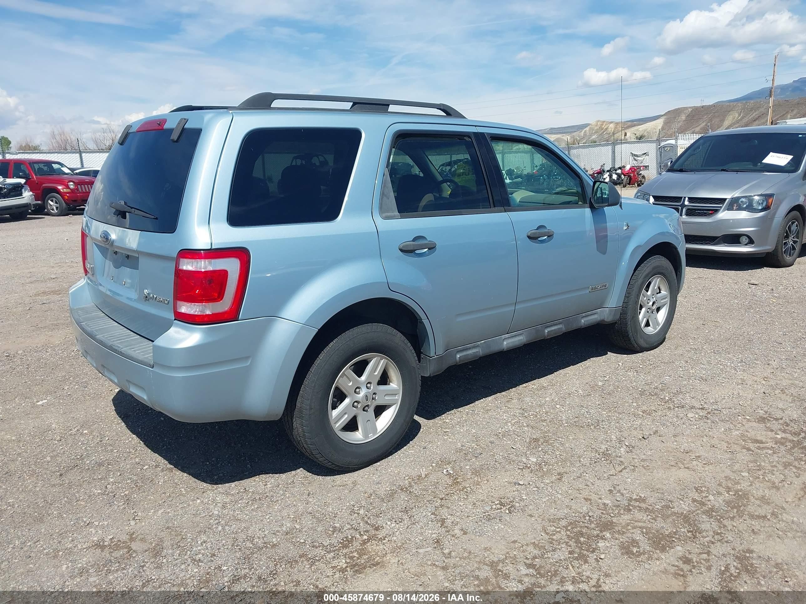 2008 Ford Escape Hybrid   Синий vin: 1FMCU59H68KD39252