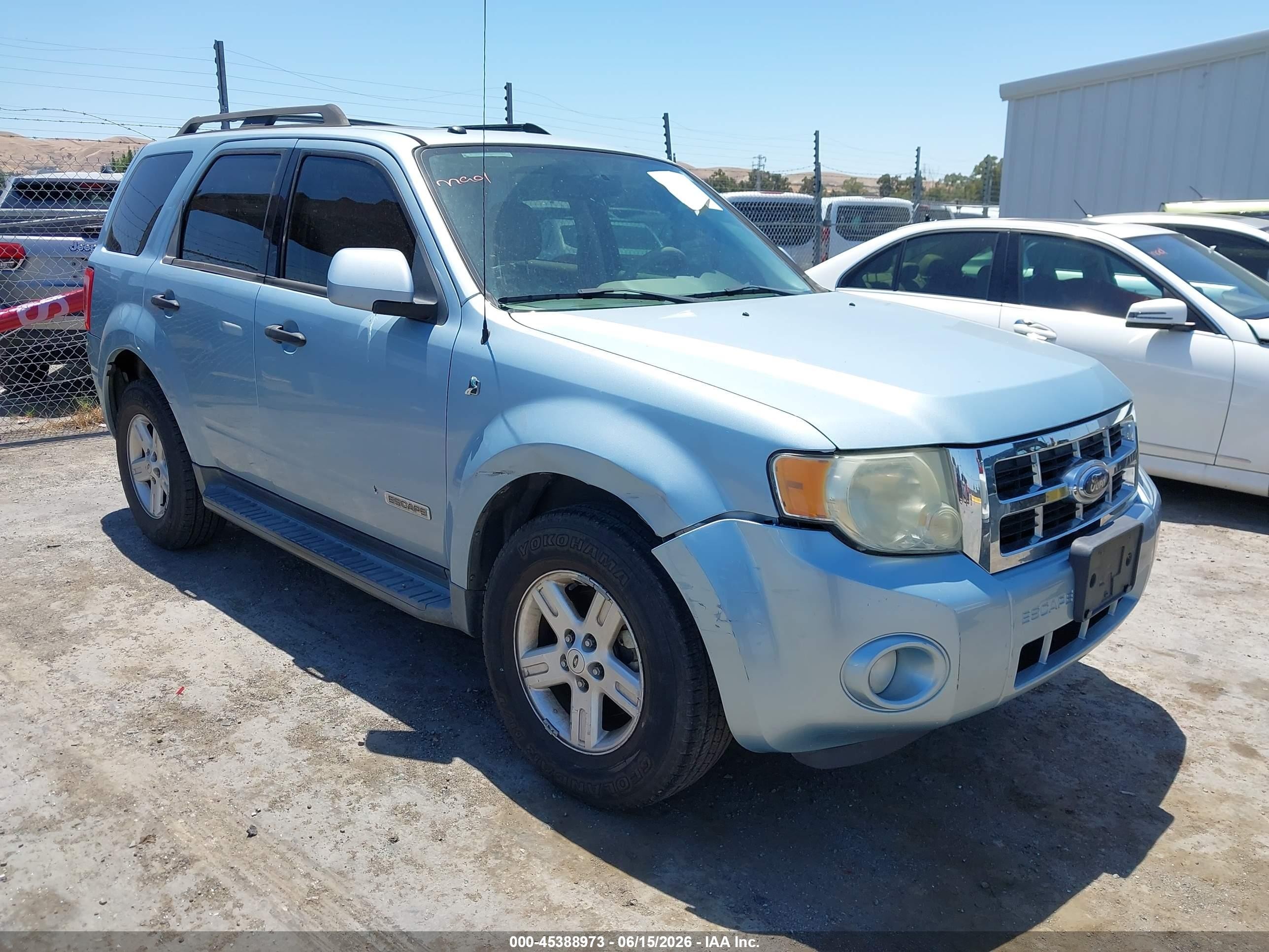 2008 Ford Escape Hybrid   Light Blue vin: 1FMCU59H88KB45354