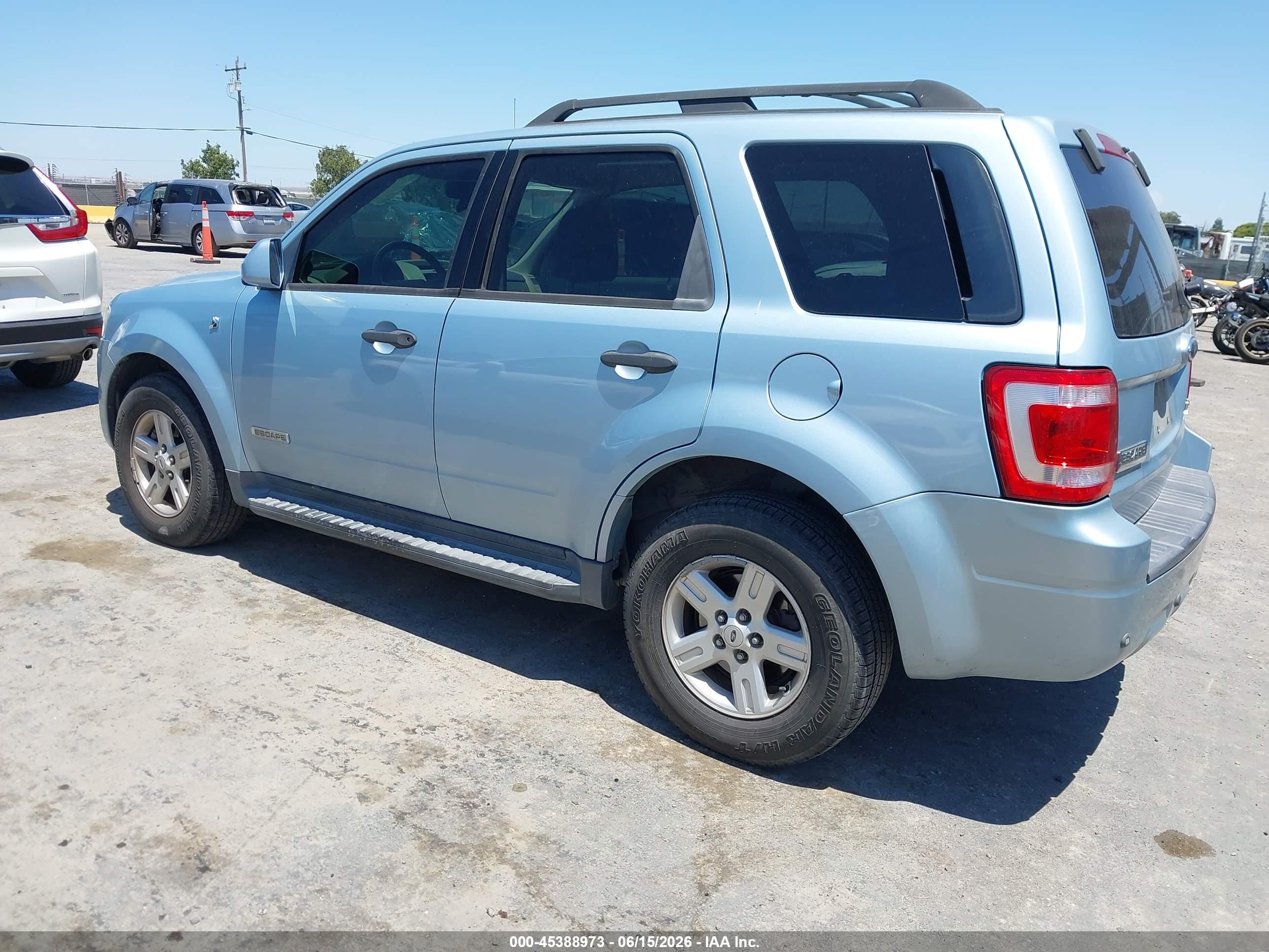 2008 Ford Escape Hybrid   Light Blue vin: 1FMCU59H88KB45354