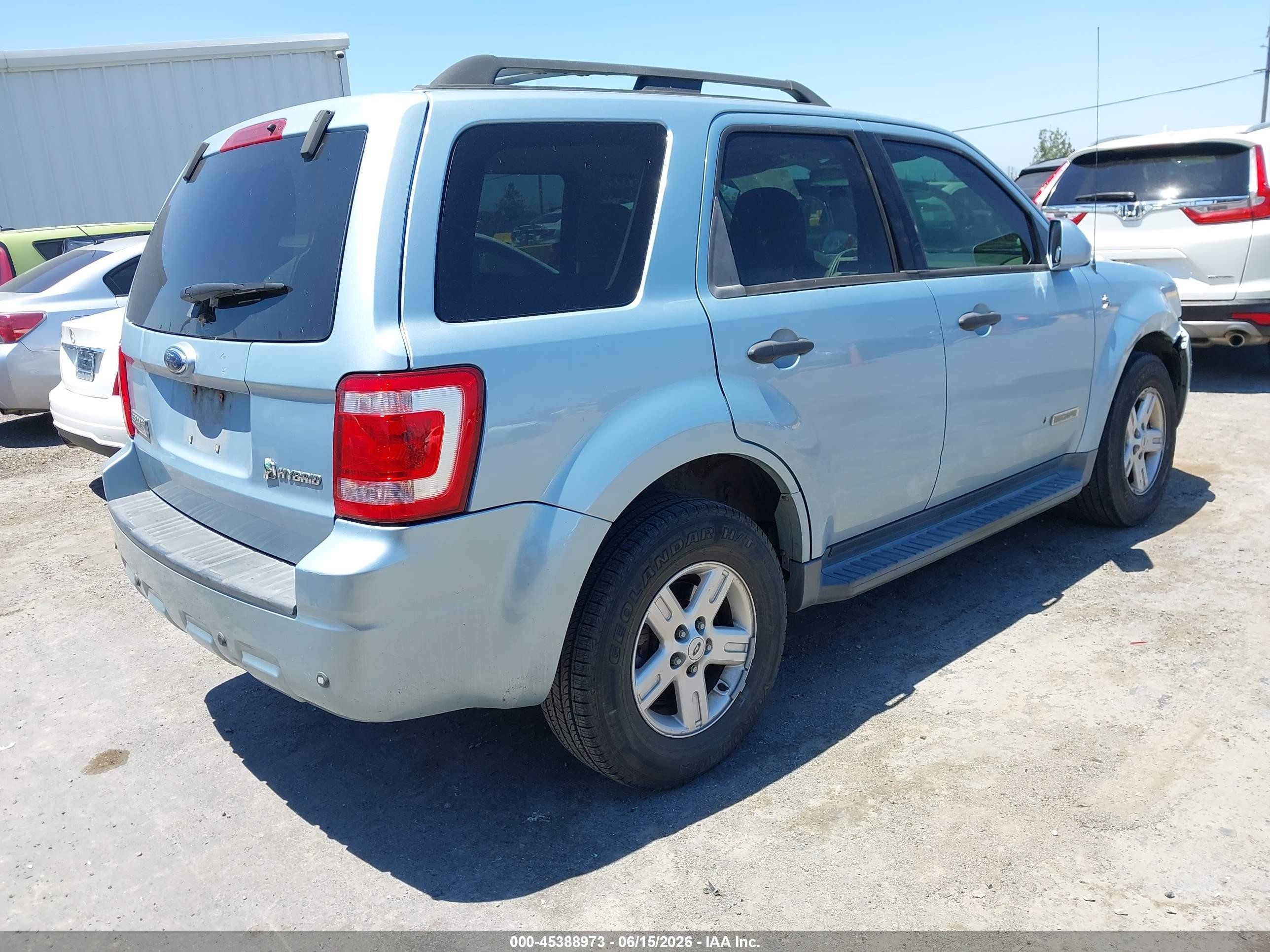 2008 Ford Escape Hybrid   Light Blue vin: 1FMCU59H88KB45354