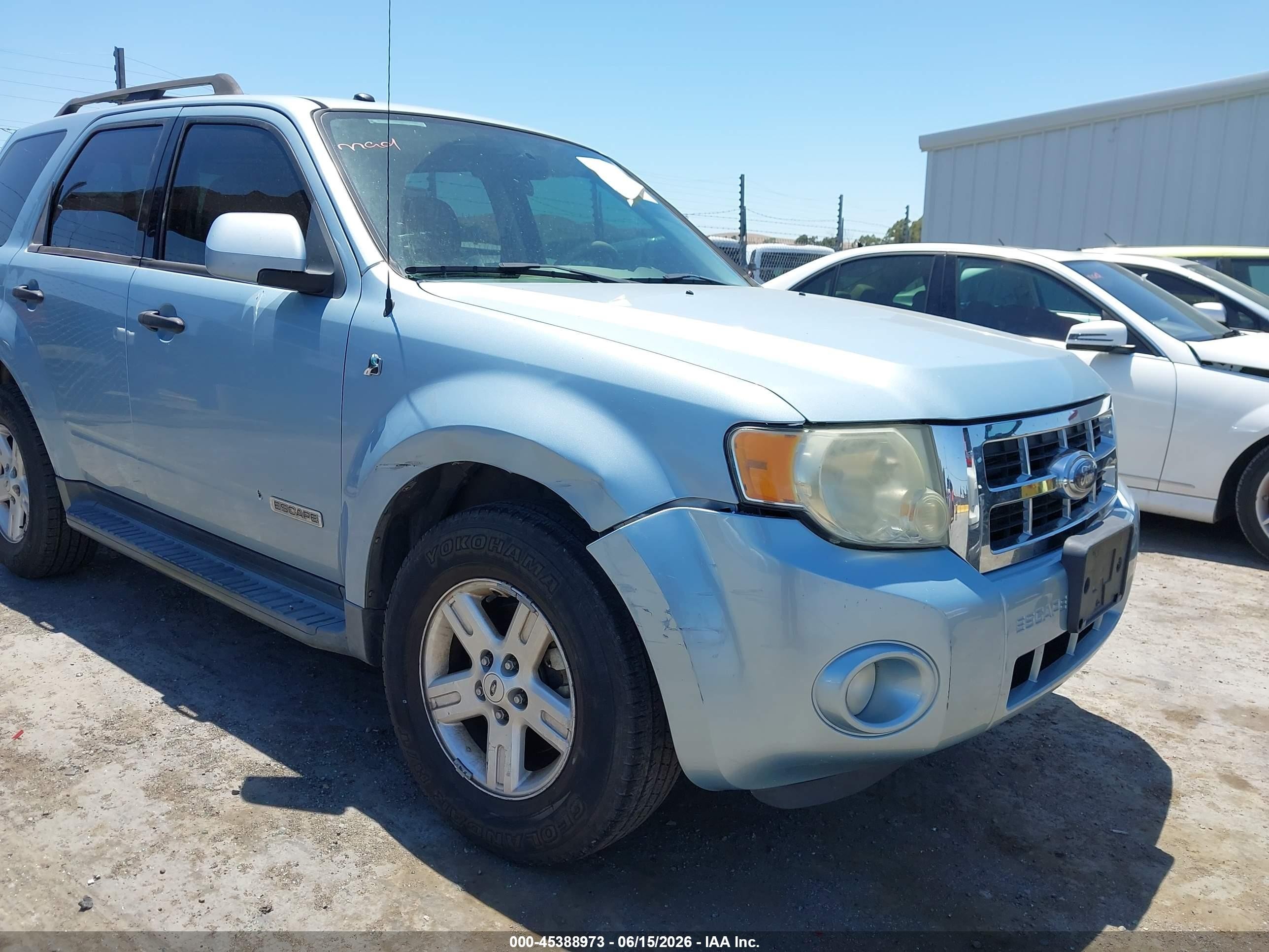2008 Ford Escape Hybrid   Light Blue vin: 1FMCU59H88KB45354