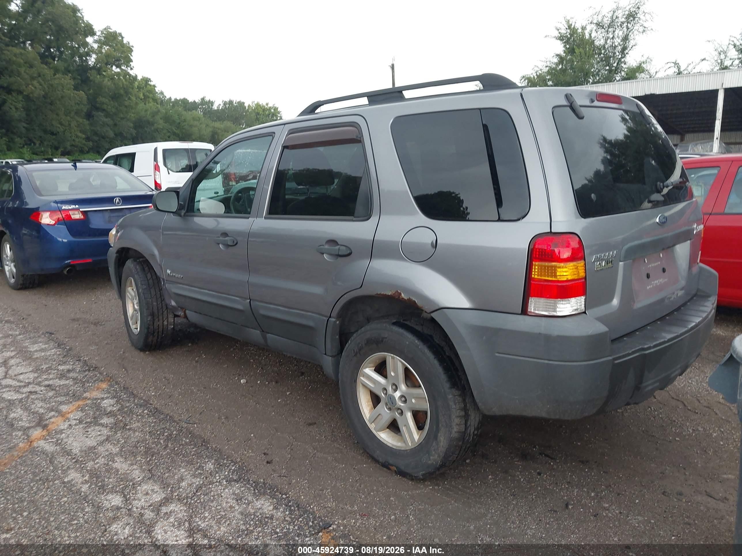 2007 Ford Escape Hybrid   Gray vin: 1FMCU59H97KC07018