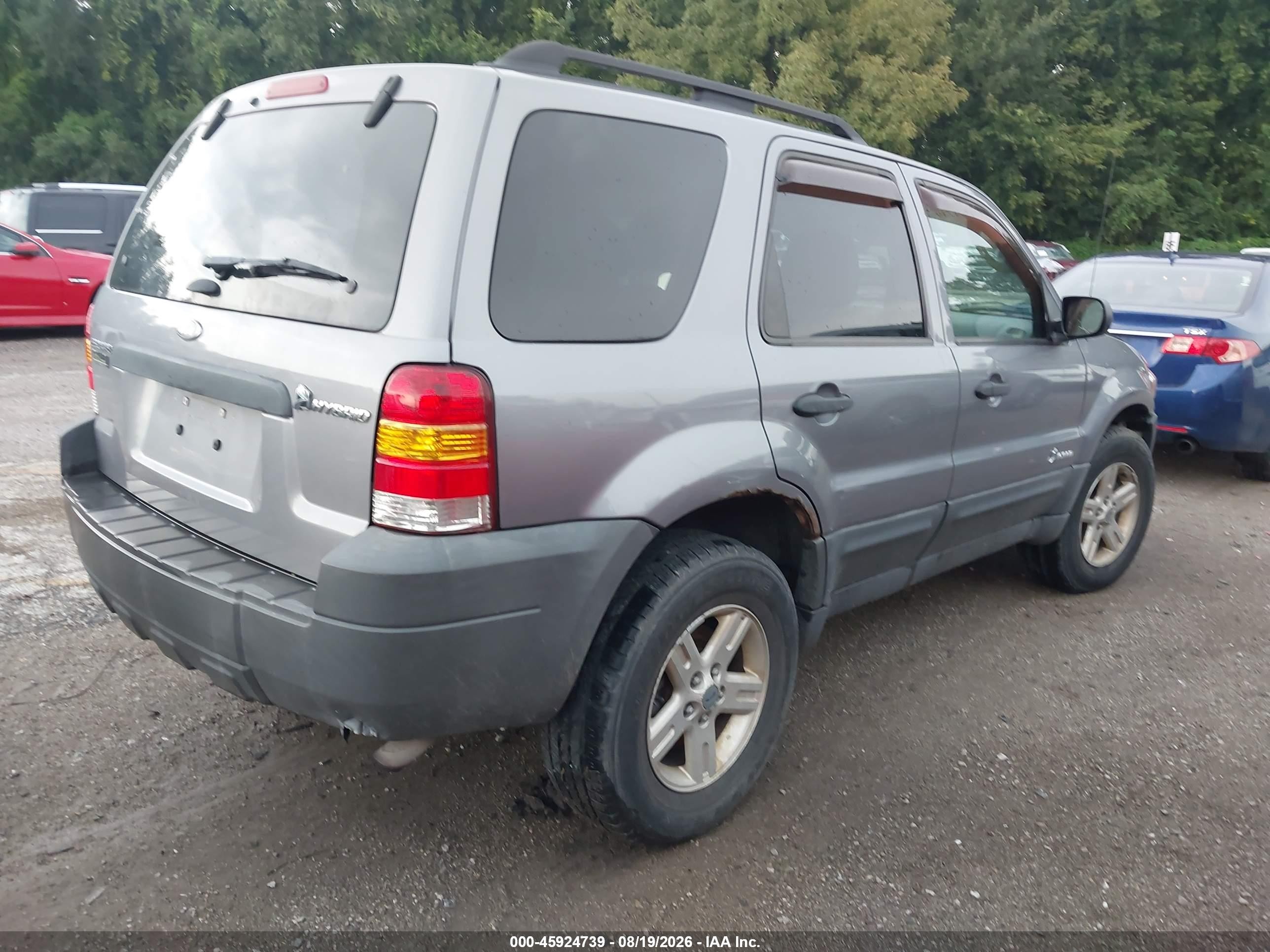 2007 Ford Escape Hybrid   Gray vin: 1FMCU59H97KC07018