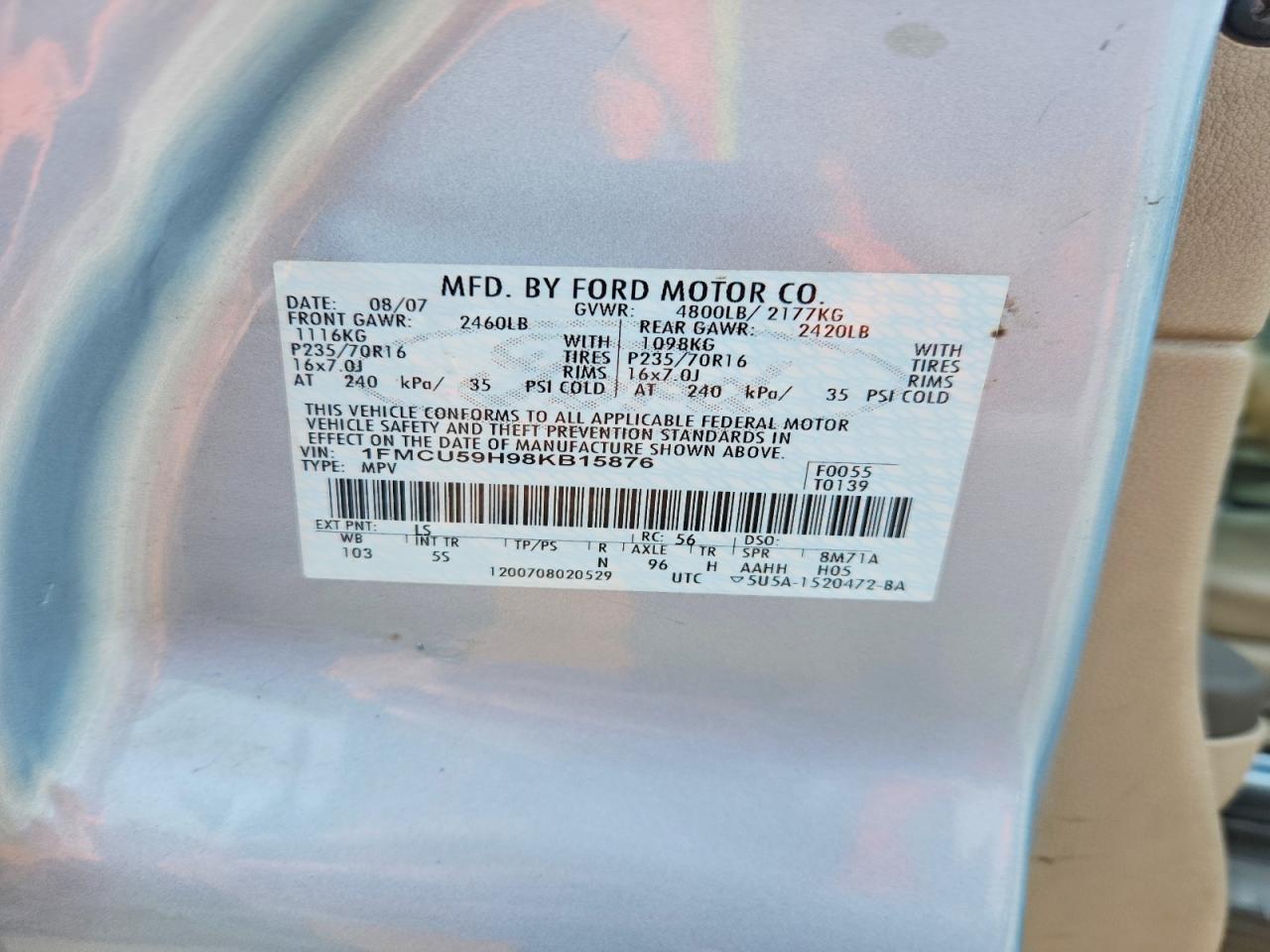 2008 Ford Escape Hev Blue vin: 1FMCU59H98KB15876