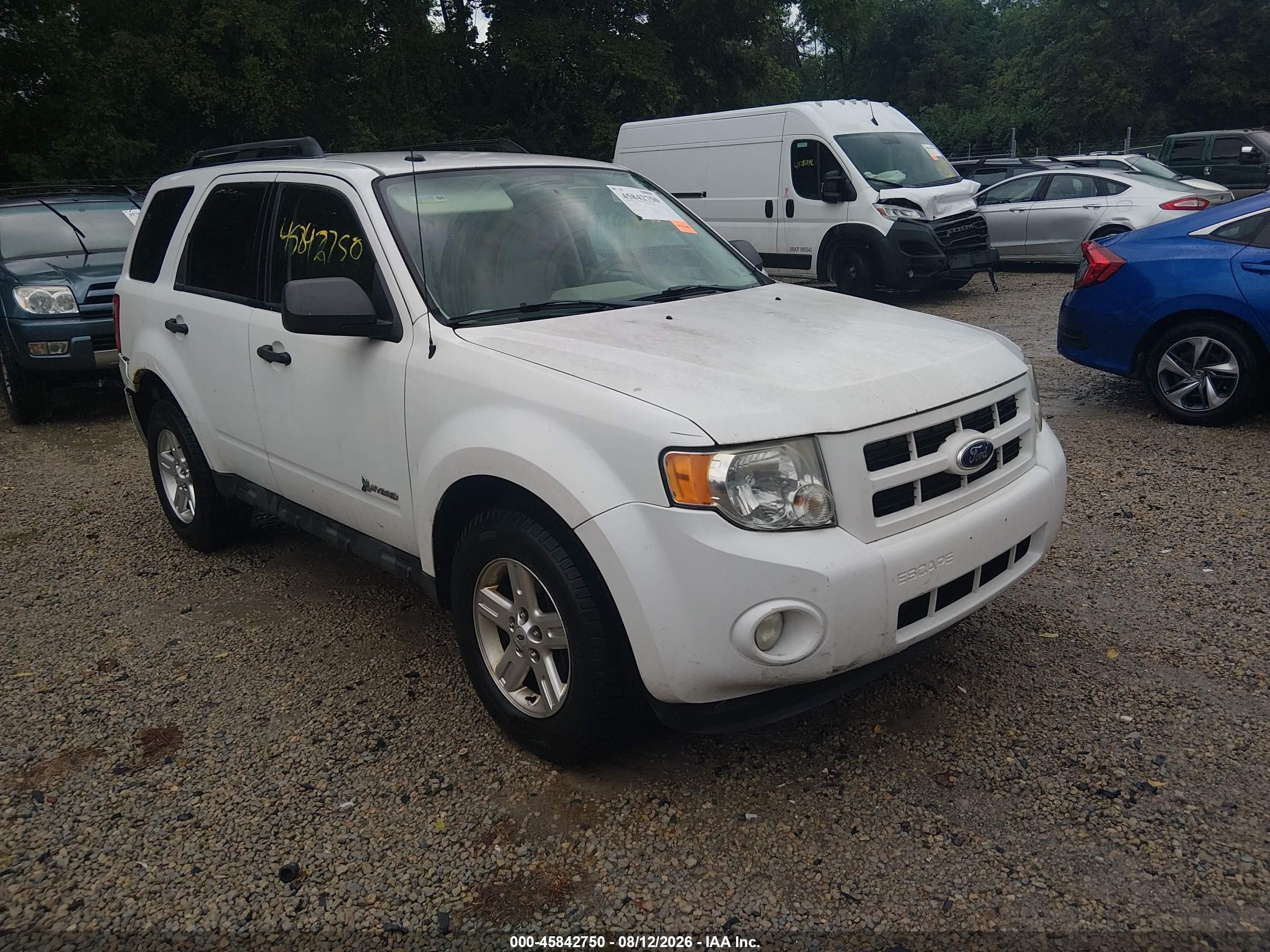 2011 Ford Escape Hybrid   Белый vin: 1FMCU5K31BKB92926
