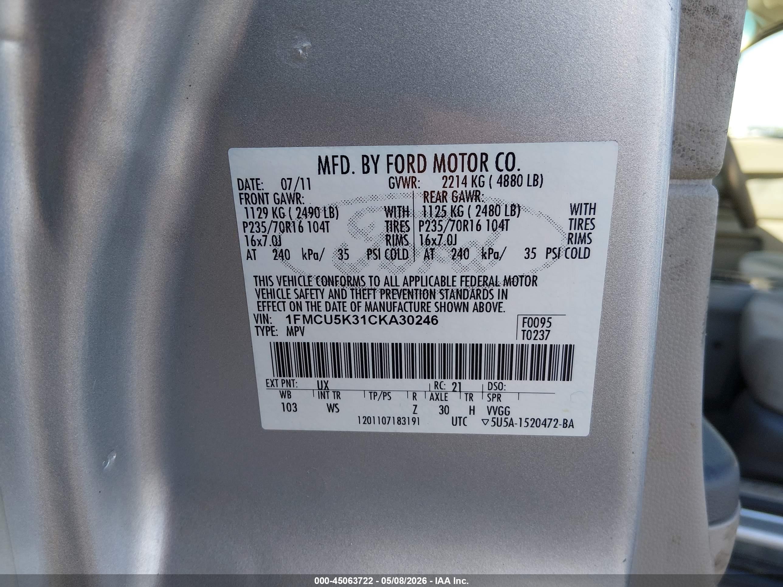 2012 Ford Escape Hybrid   Silver vin: 1FMCU5K31CKA30246