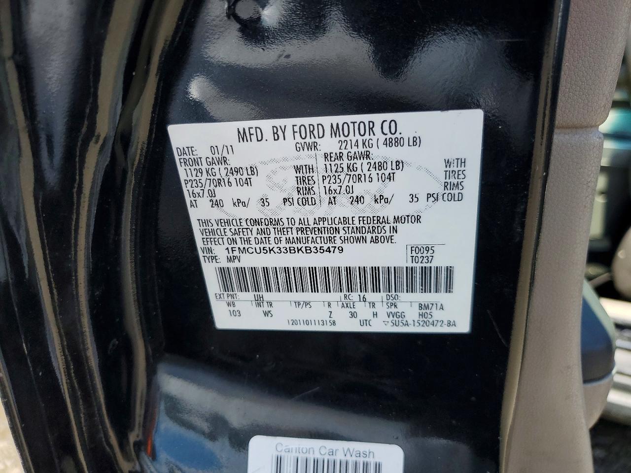 2011 Ford Escape Hybrid Black vin: 1FMCU5K33BKB35479