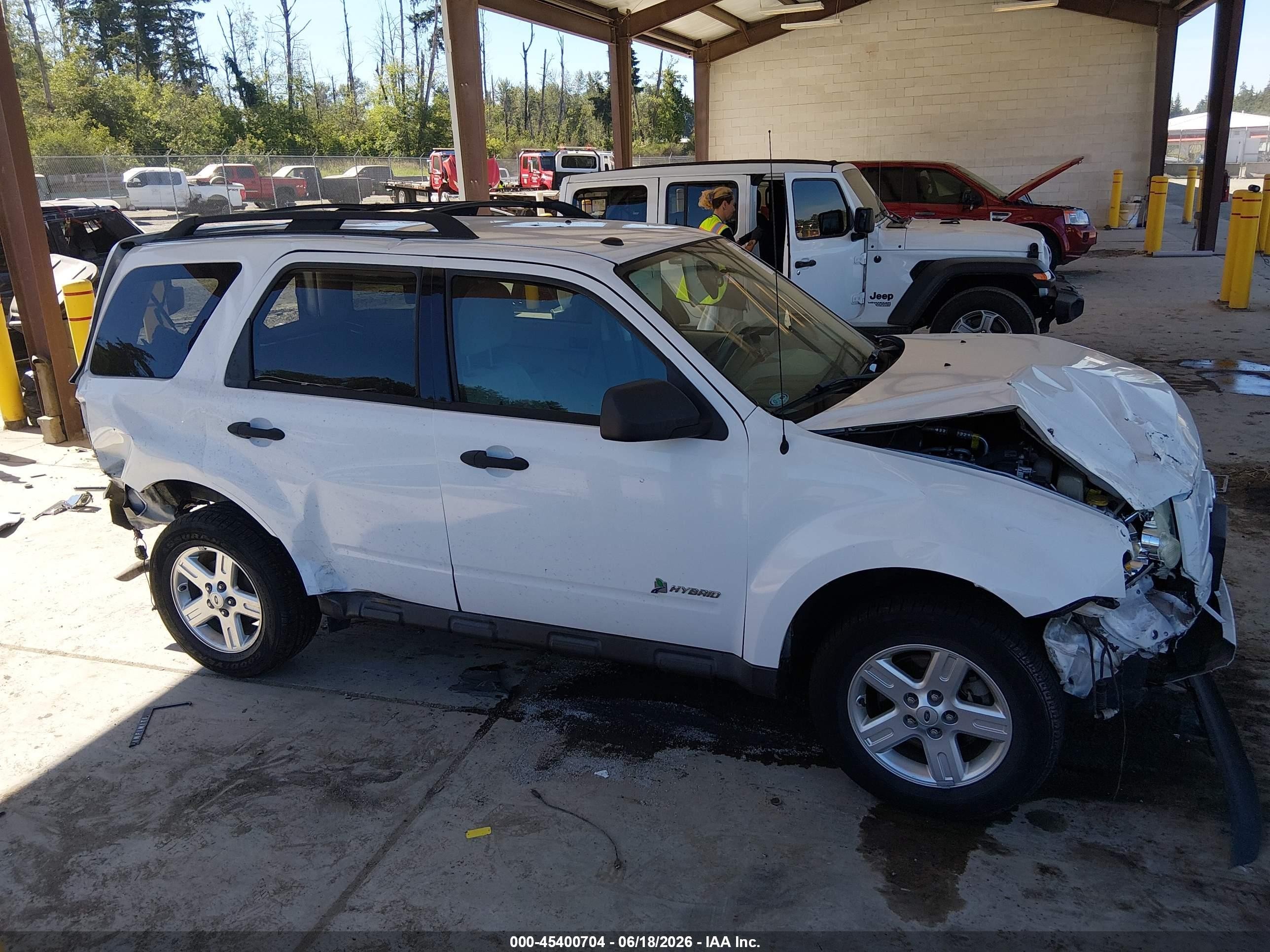 2011 Ford Escape Hybrid Limited White vin: 1FMCU5K36BKB85468