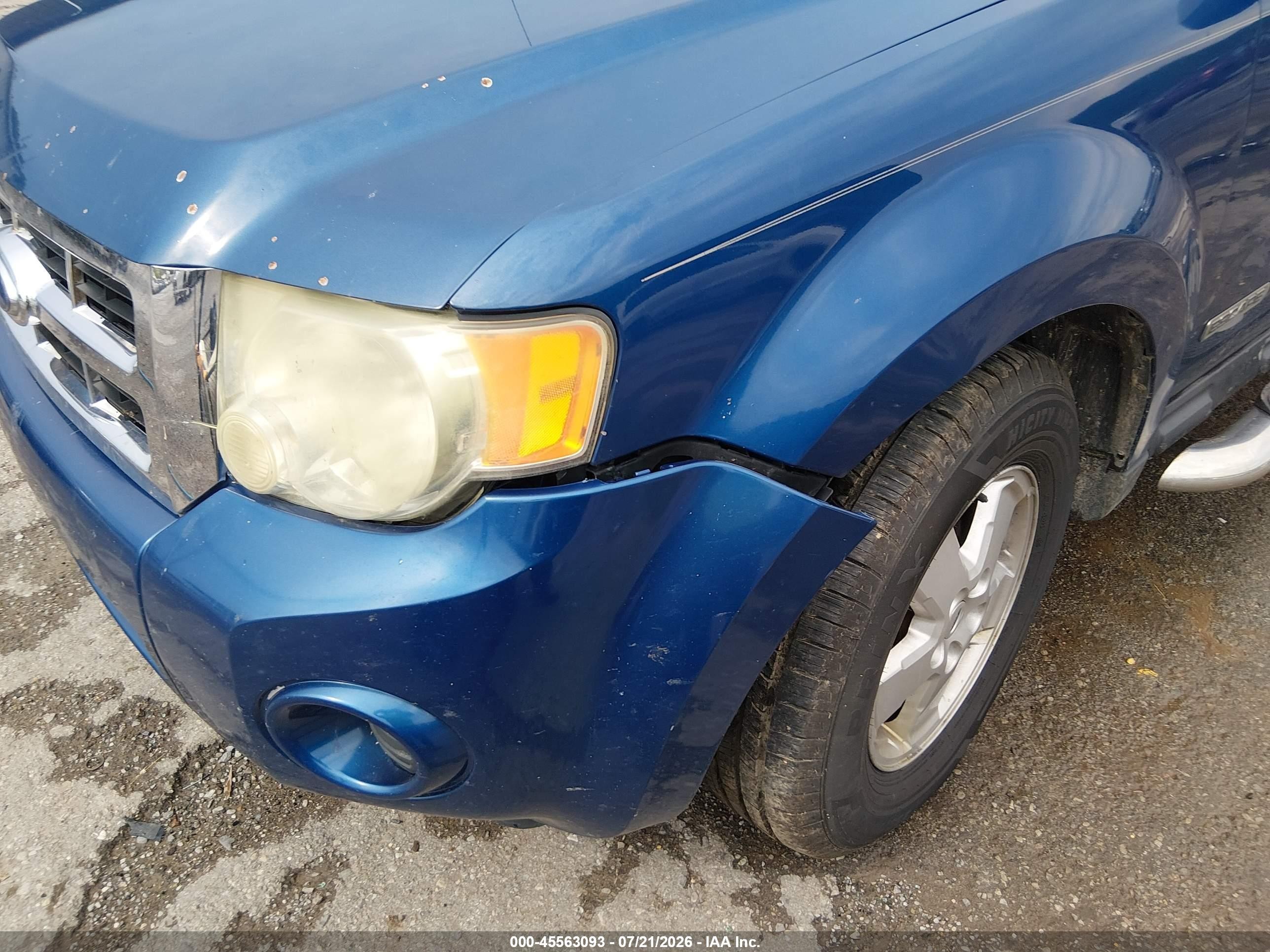2008 Ford Escape Xls Blue vin: 1FMCU92ZX8KD41970