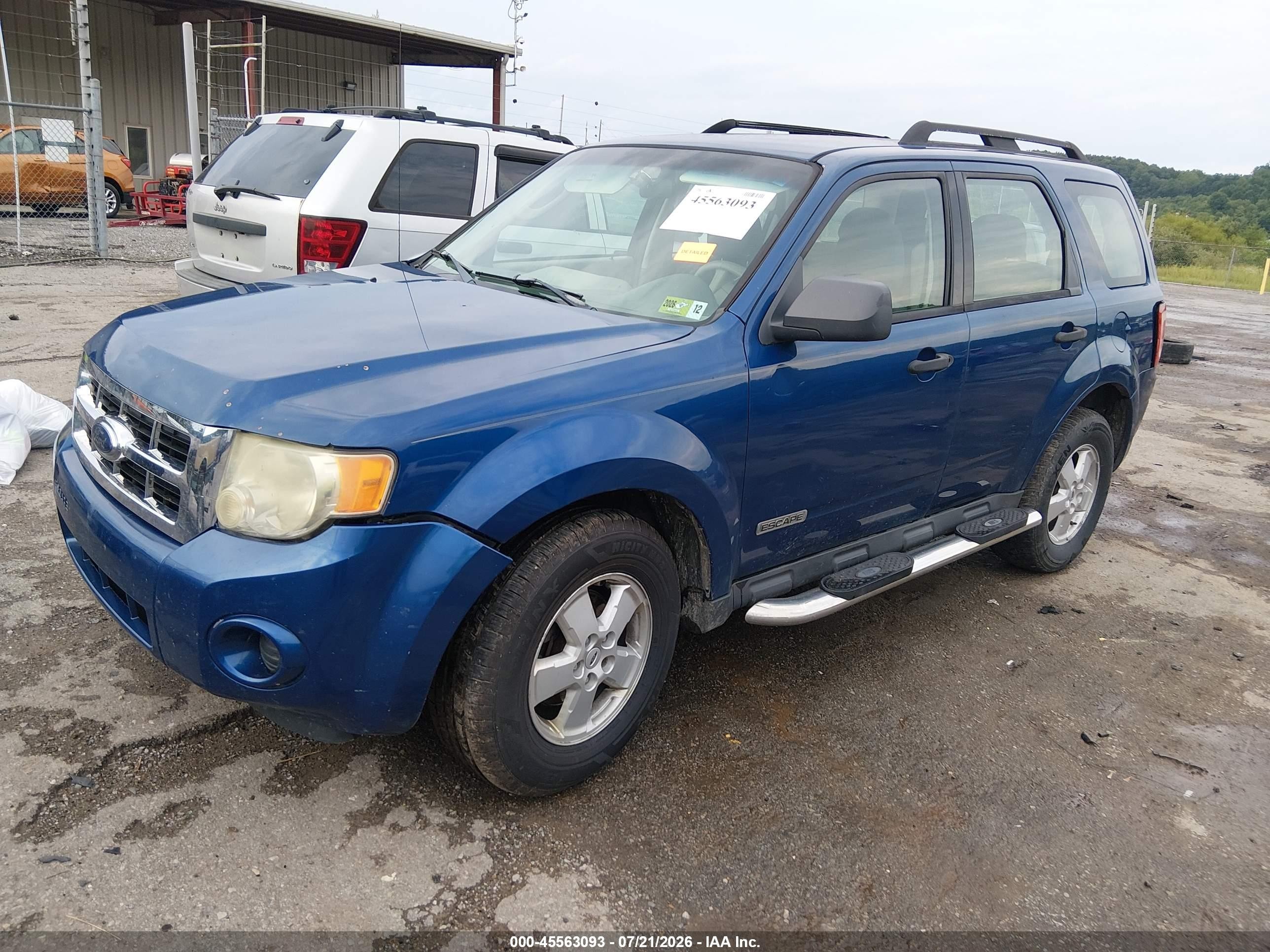 2008 Ford Escape Xls Blue vin: 1FMCU92ZX8KD41970