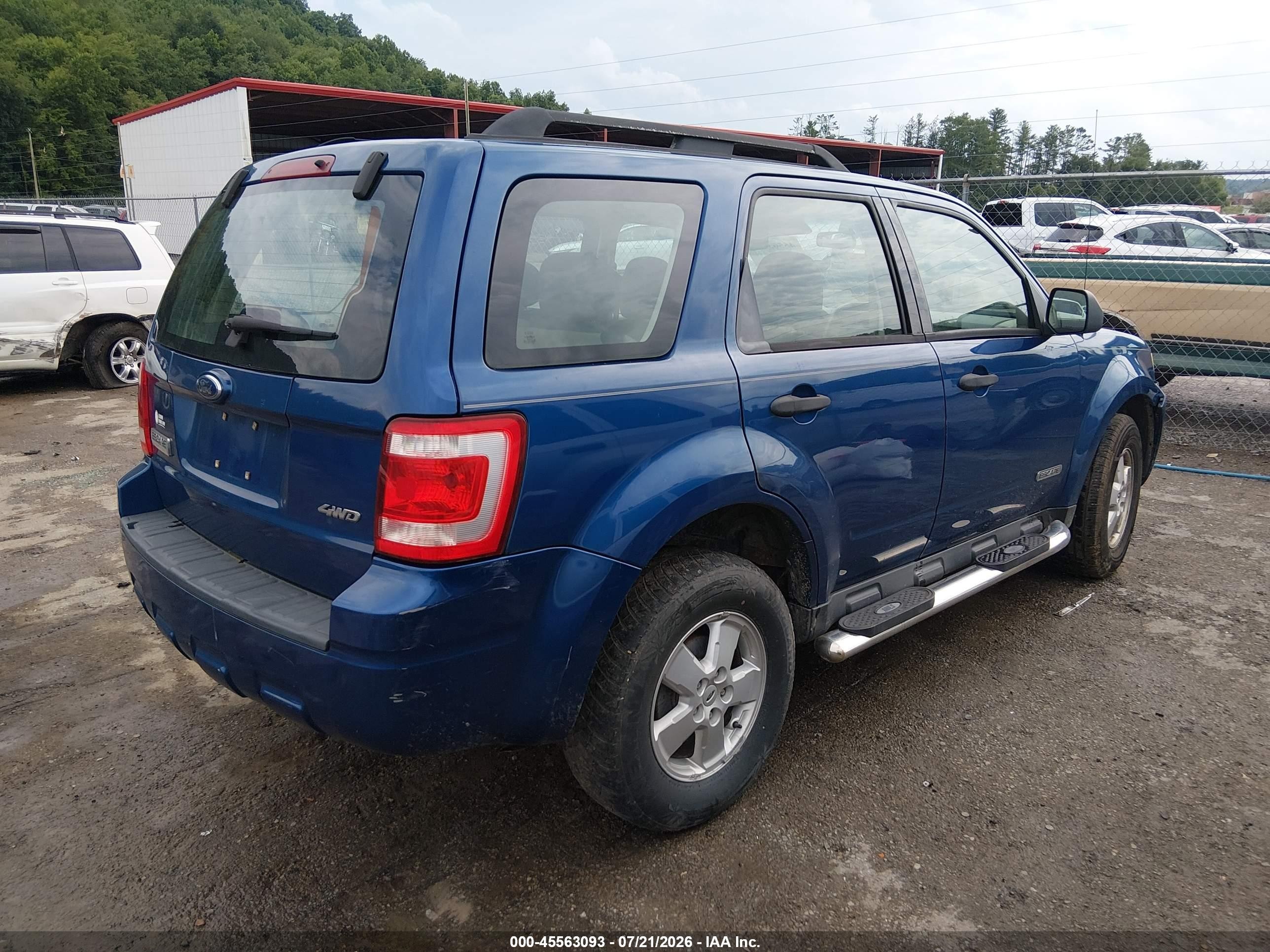 2008 Ford Escape Xls Blue vin: 1FMCU92ZX8KD41970
