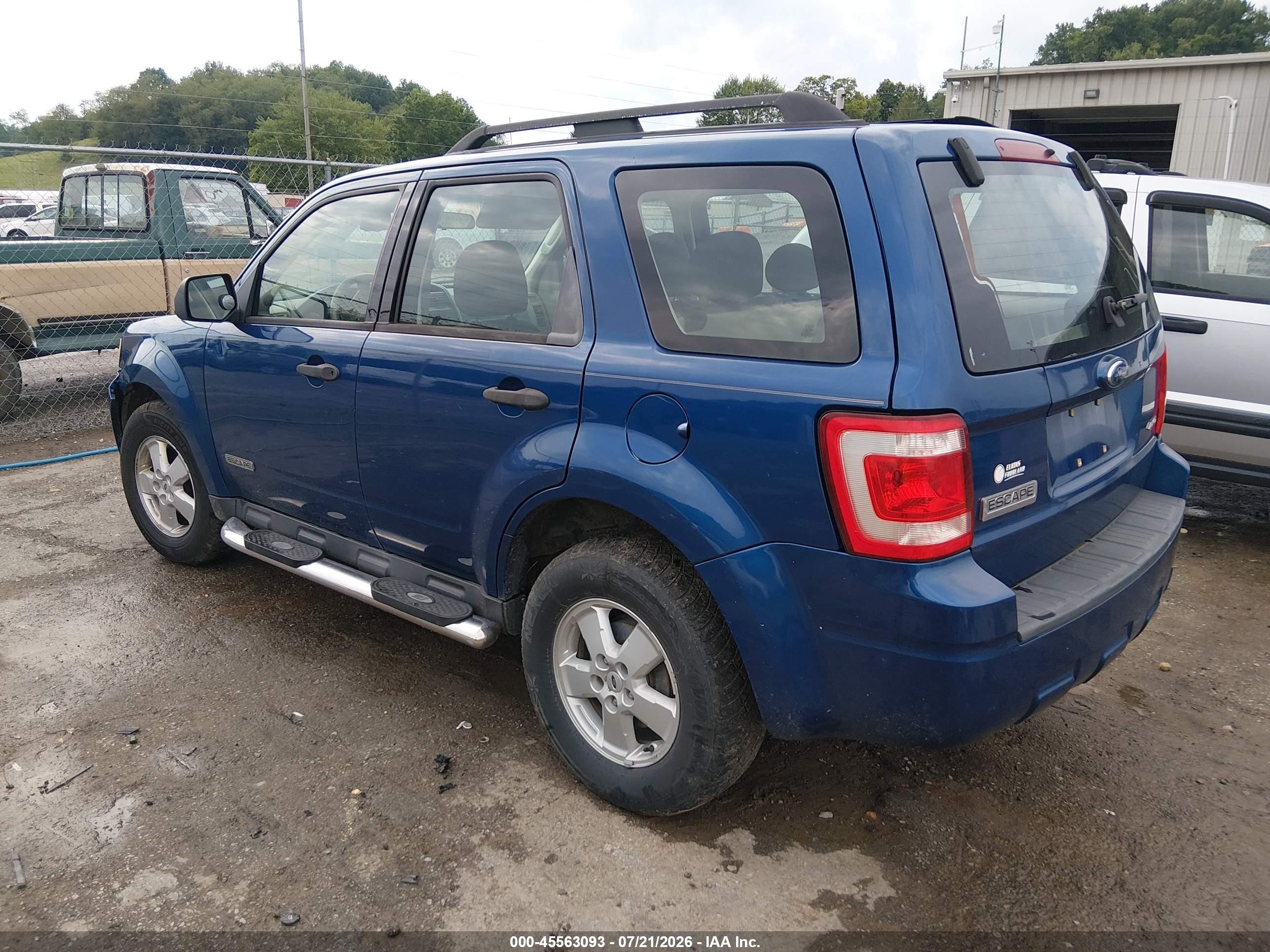 2008 Ford Escape Xls Blue vin: 1FMCU92ZX8KD41970