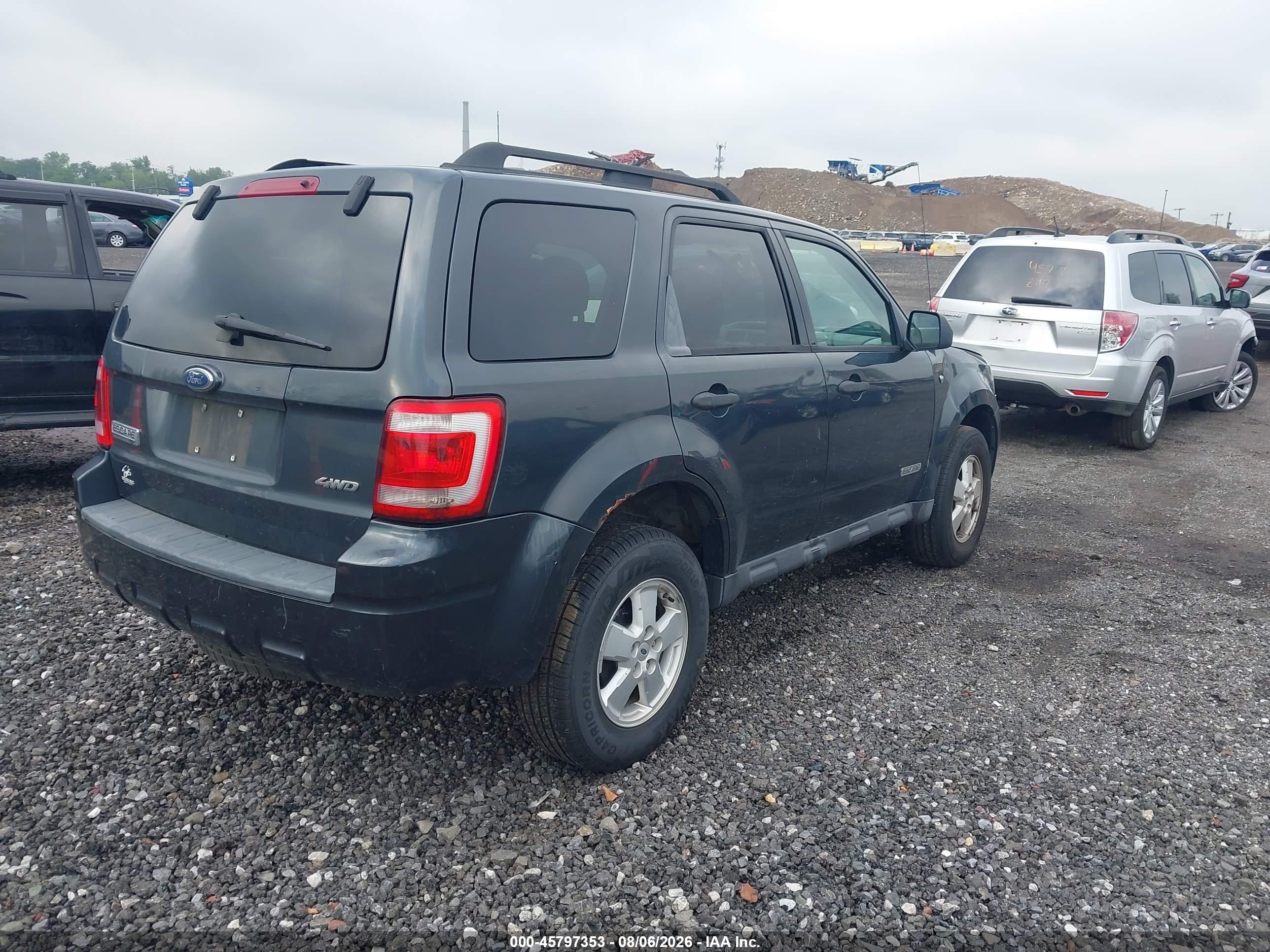 2008 Ford Escape Xlt Gray vin: 1FMCU93108KC14394