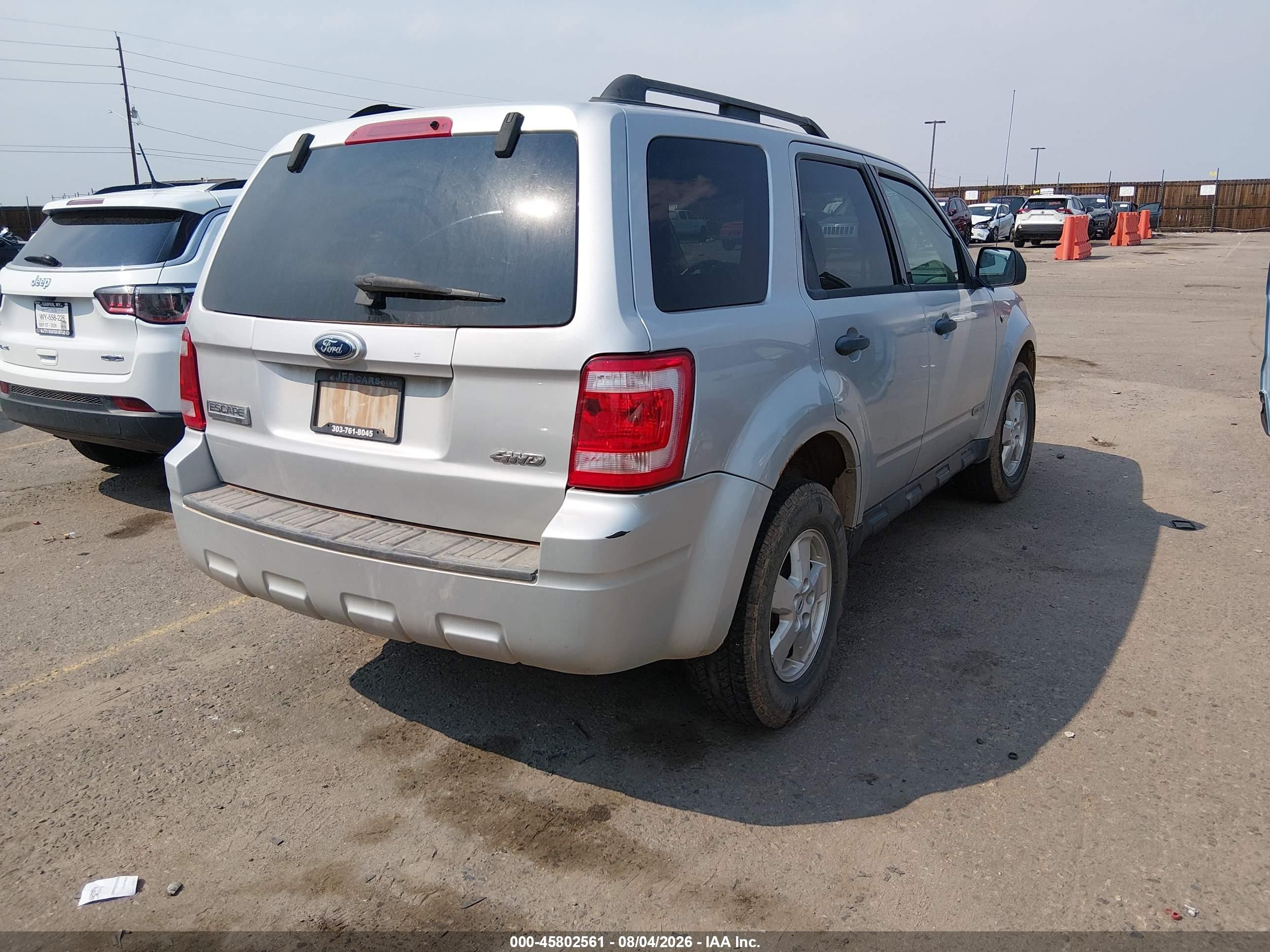 2008 Ford Escape Xlt Silver vin: 1FMCU93108KE03420