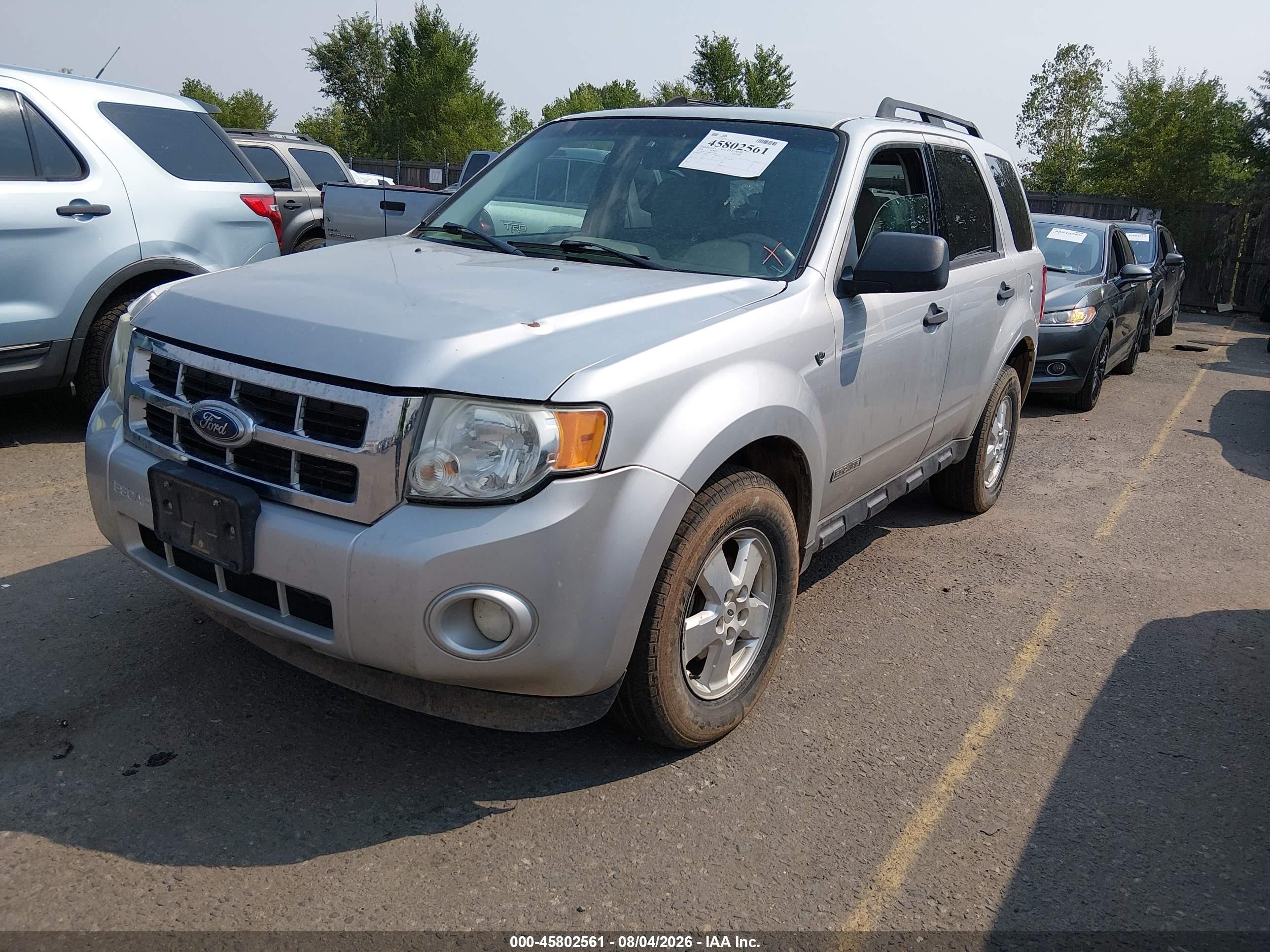 2008 Ford Escape Xlt Silver vin: 1FMCU93108KE03420