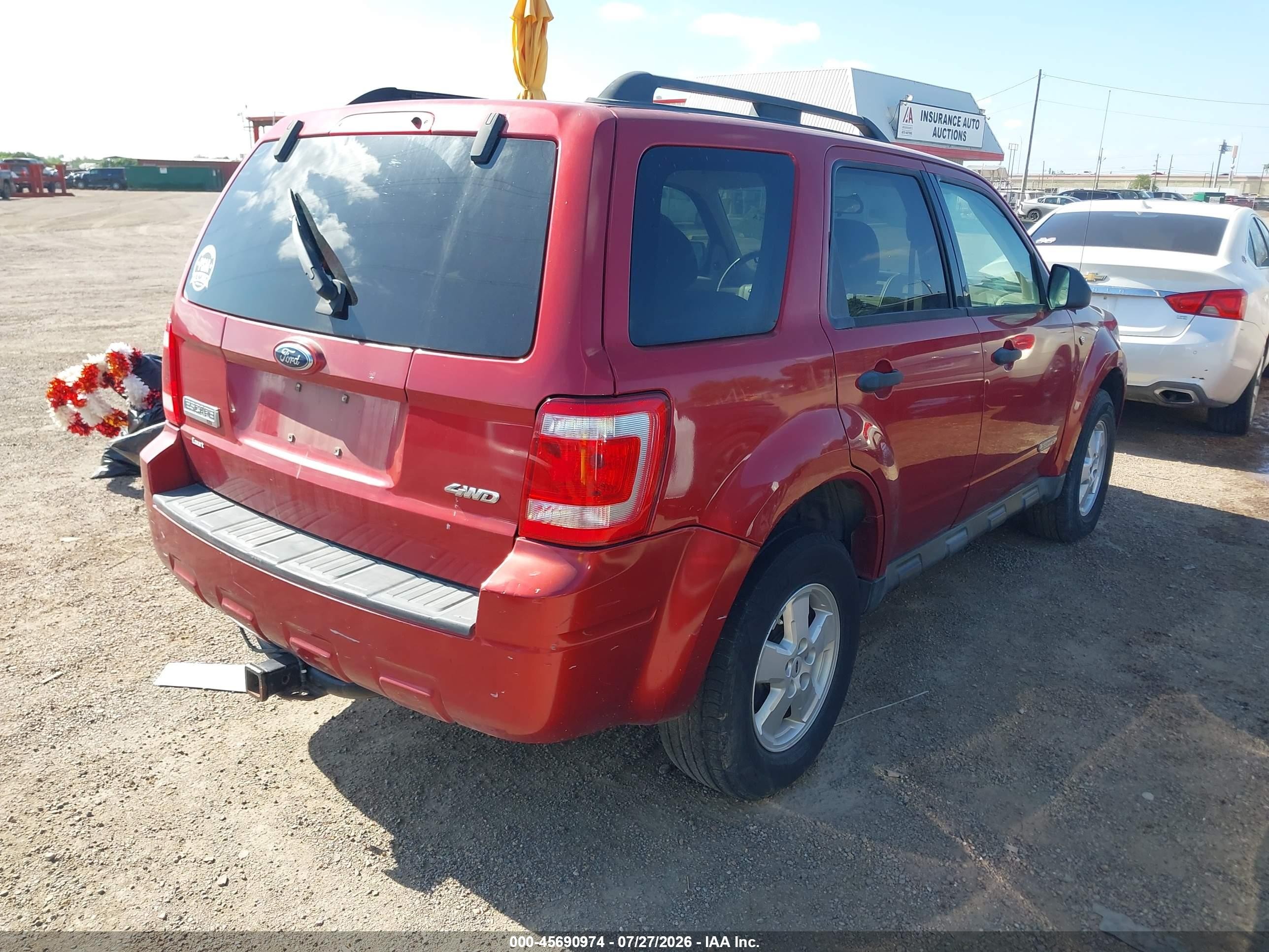 2008 Ford Escape Xlt Красный vin: 1FMCU93108KE32304