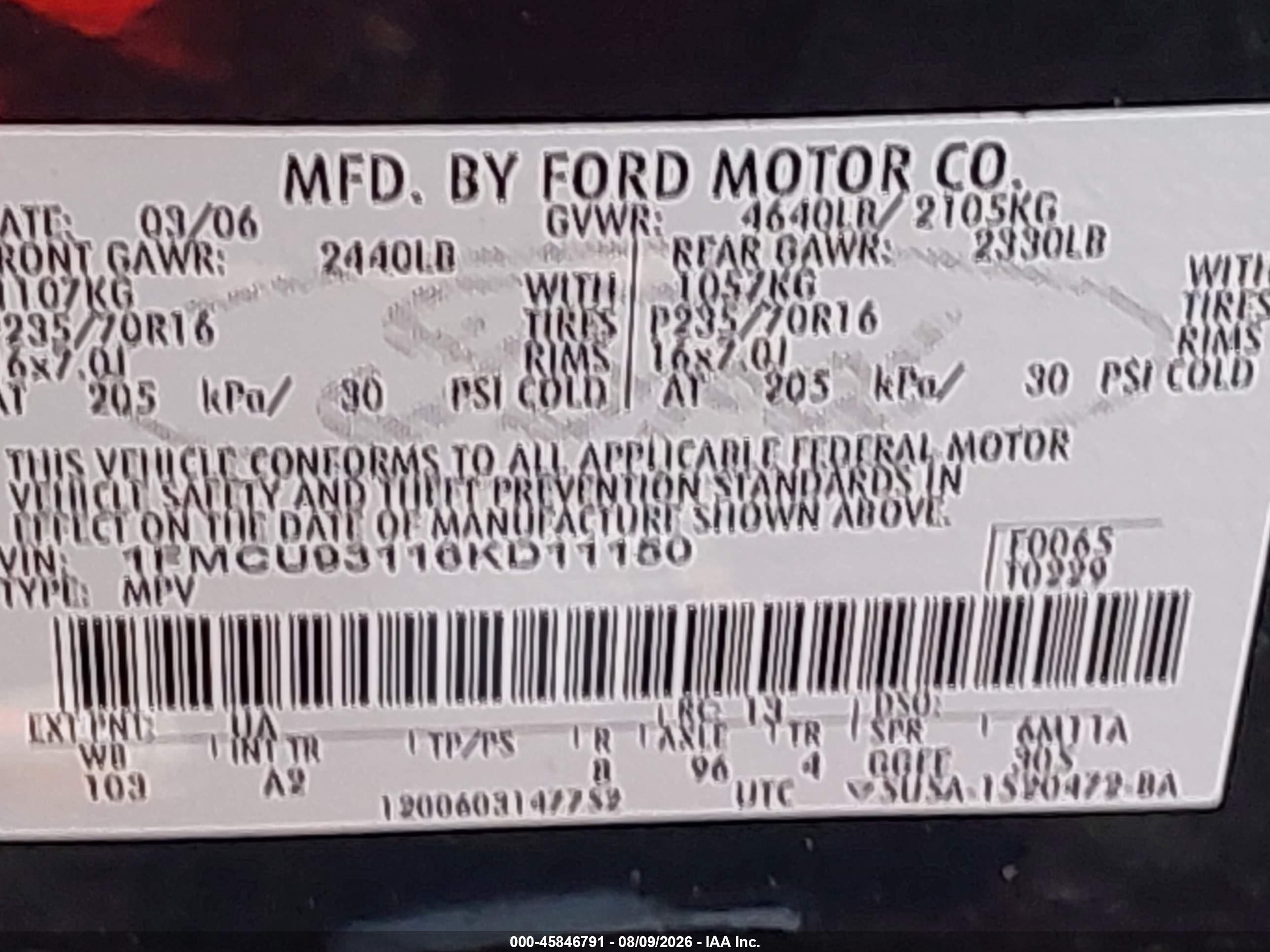 2006 Ford Escape Xlt/xlt Sport Черный vin: 1FMCU93116KD11150