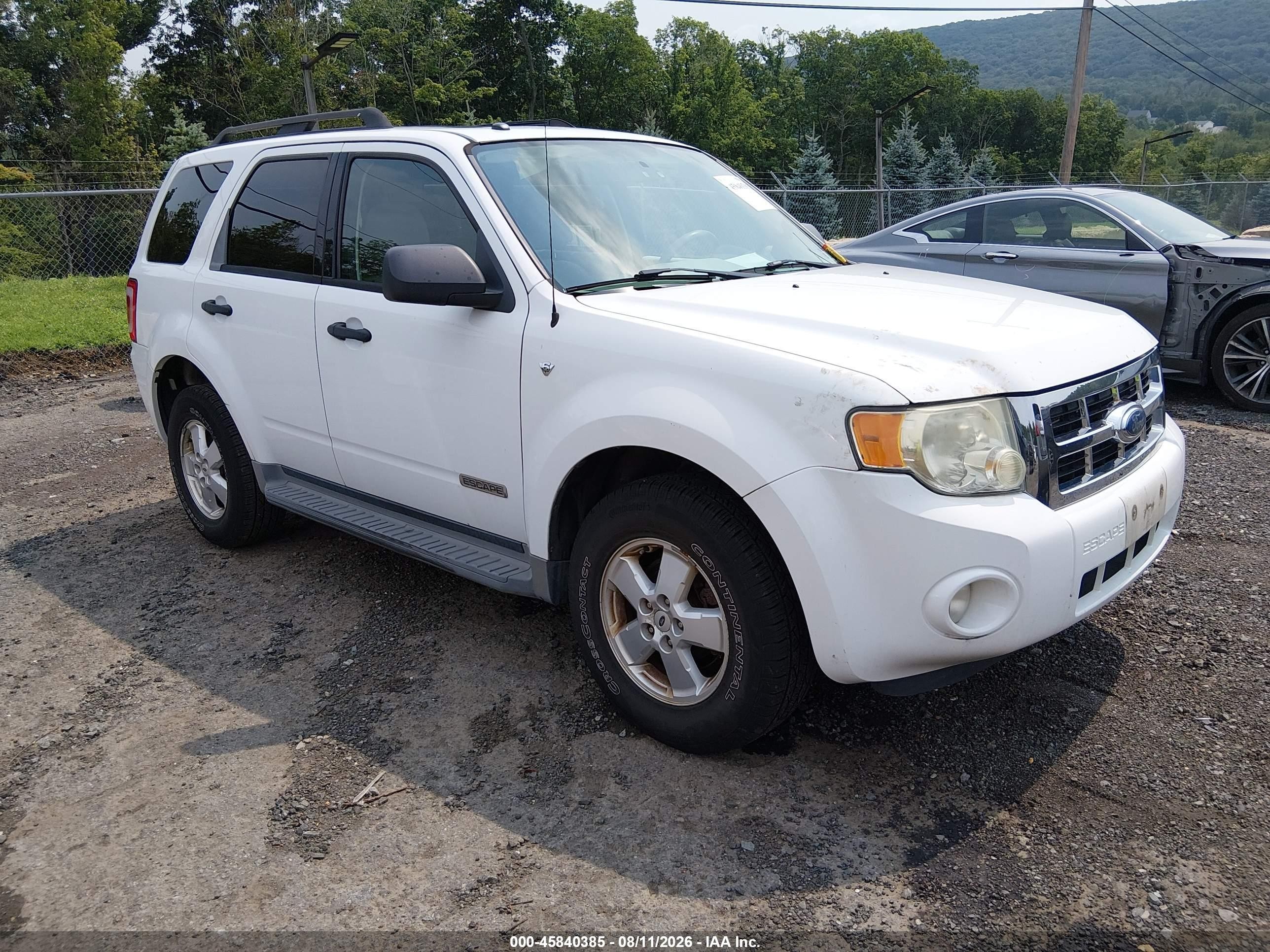 2008 Ford Escape Xlt White vin: 1FMCU93118KC68335
