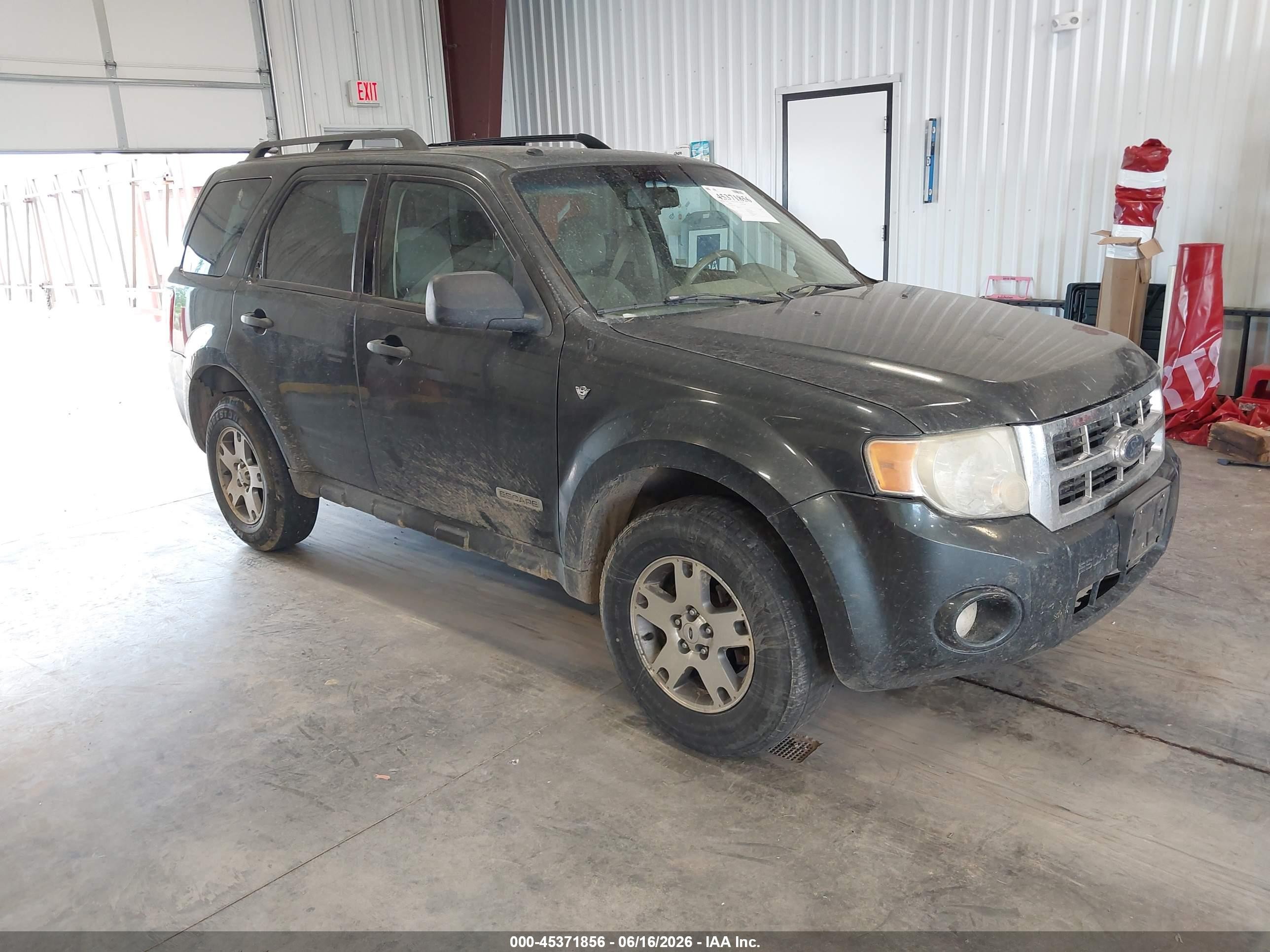 2008 Ford Escape Xlt Black vin: 1FMCU93118KC91856