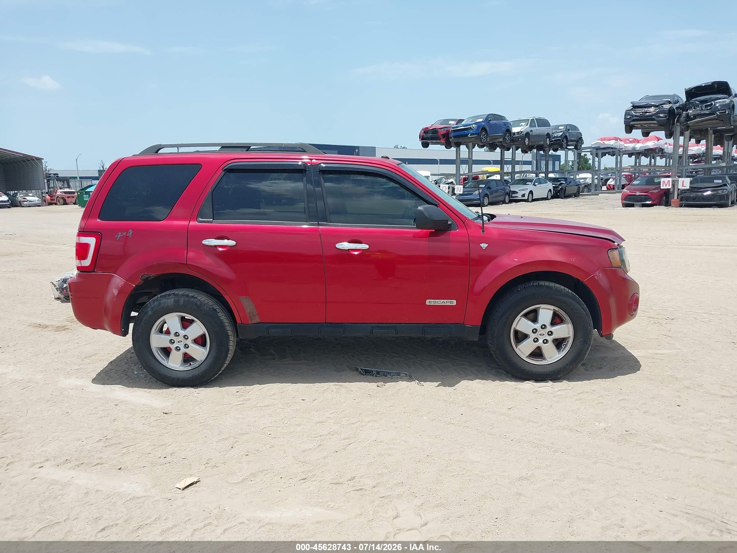 2008 Ford Escape Xlt Red vin: 1FMCU93118KD67043